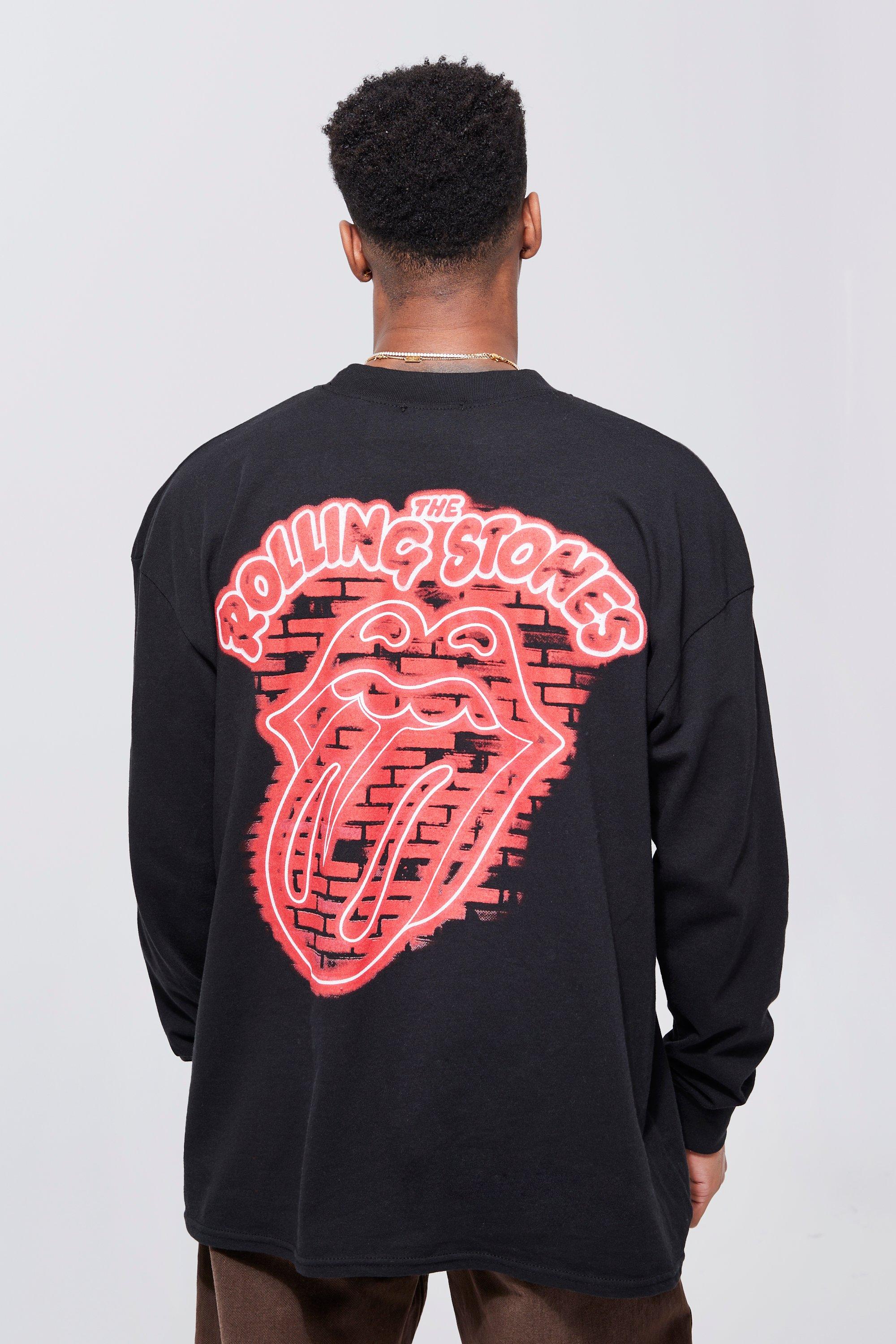 Oversized Rolling Stones Long Sleeve T-shirt | boohooMAN USA