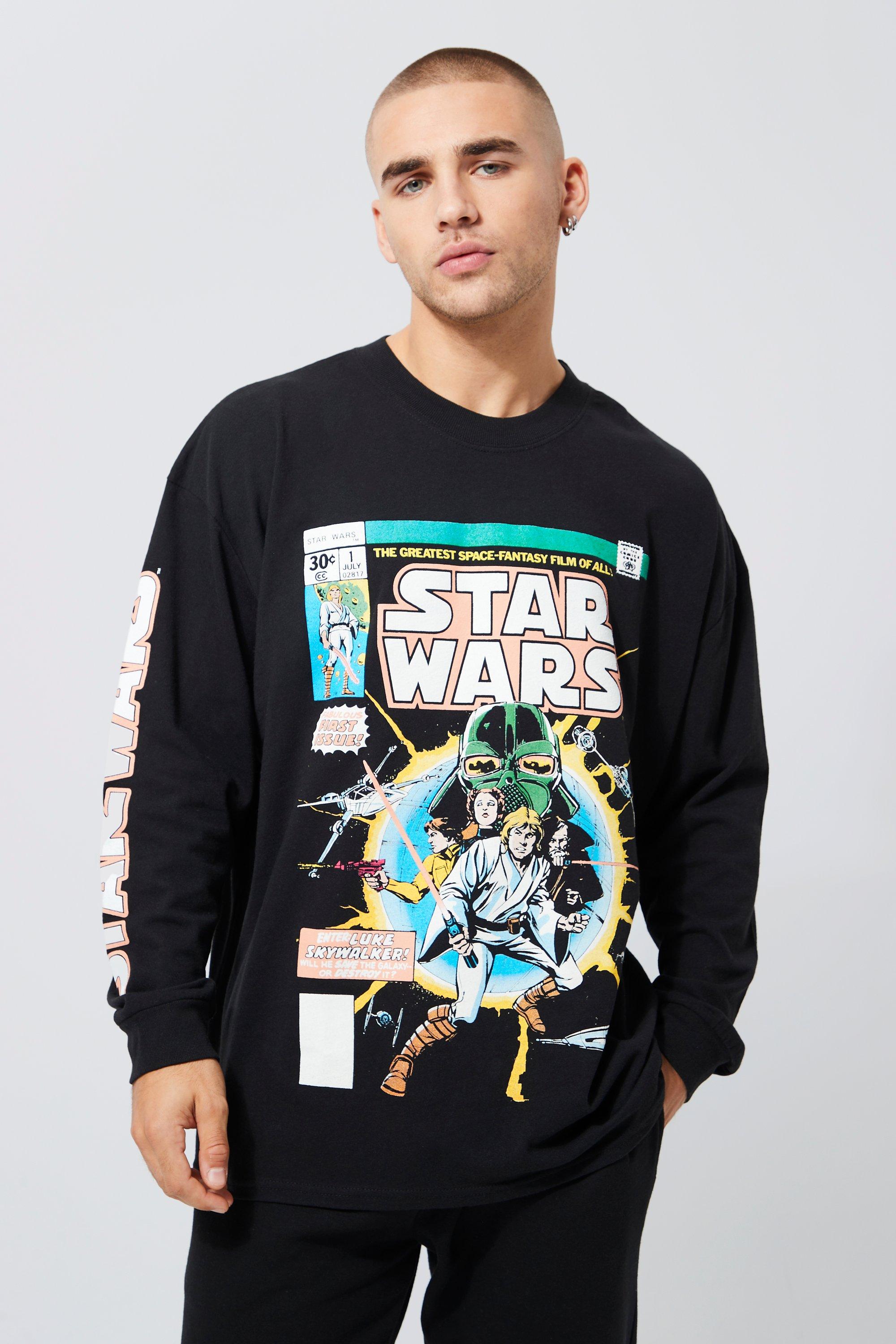 Oversized Wars Long Sleeve T-shirt | boohooMAN USA