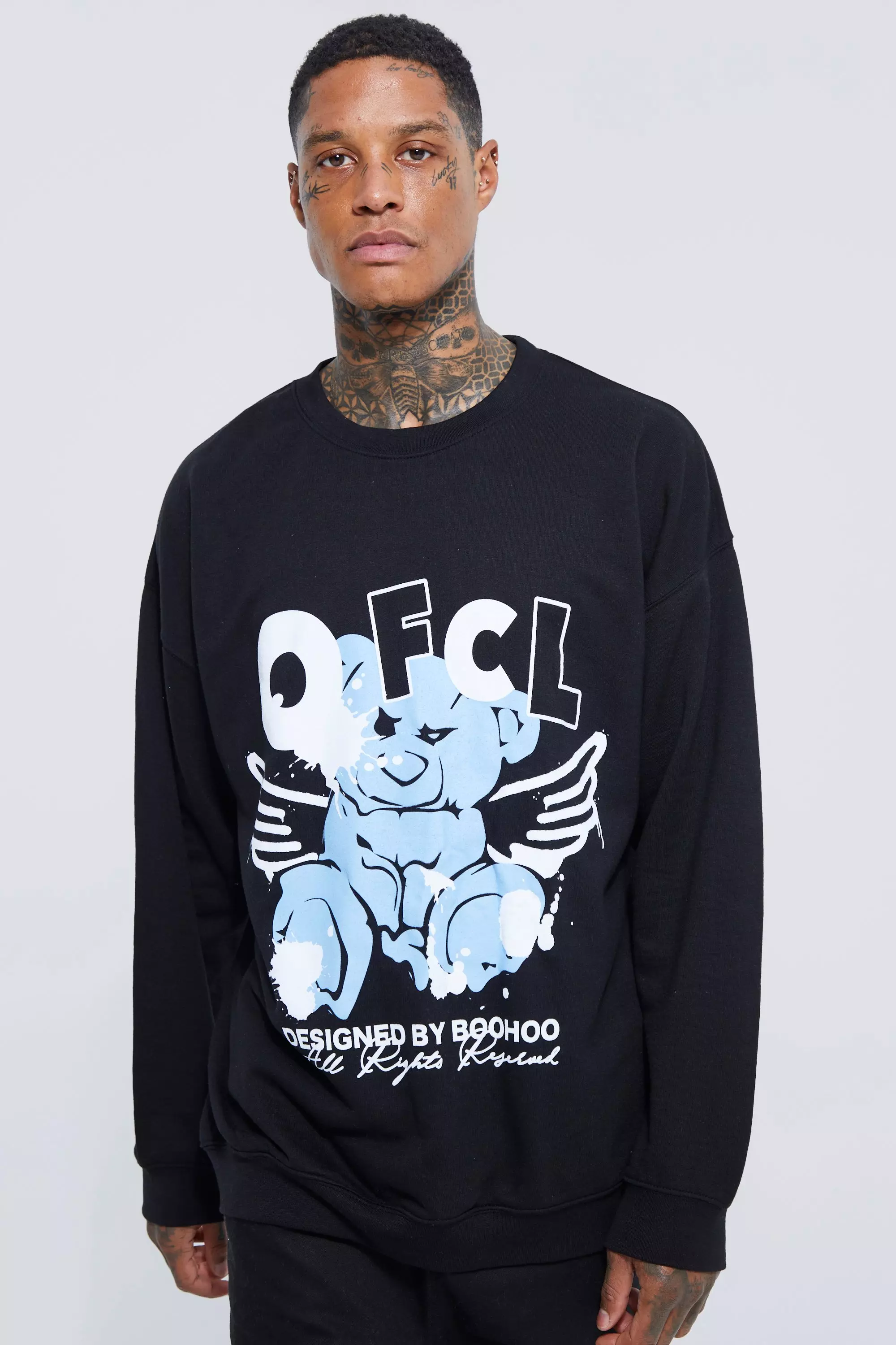 Oversized teddy sweatshirt hotsell