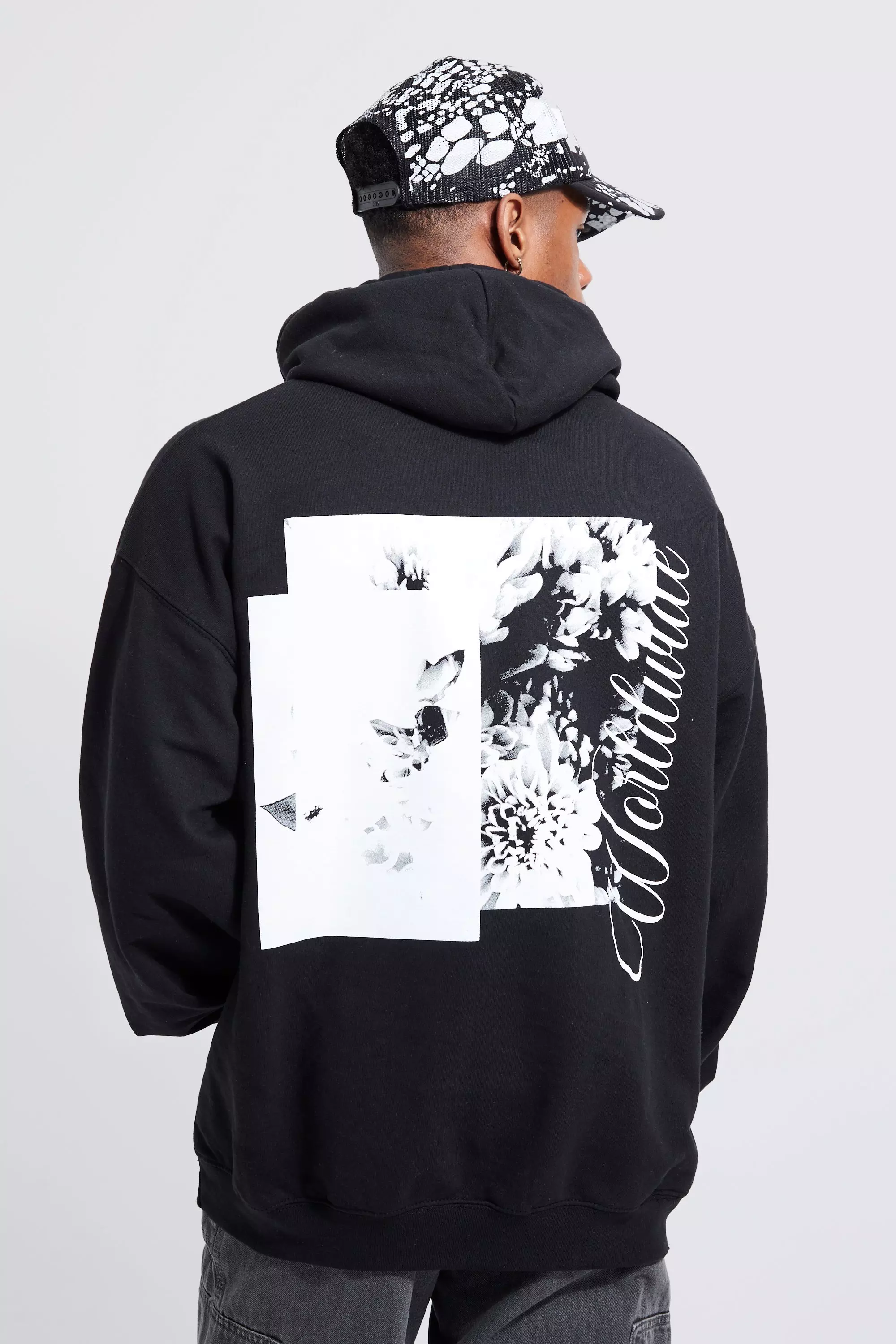 Oversized Graphic Hoodie boohooMAN IE