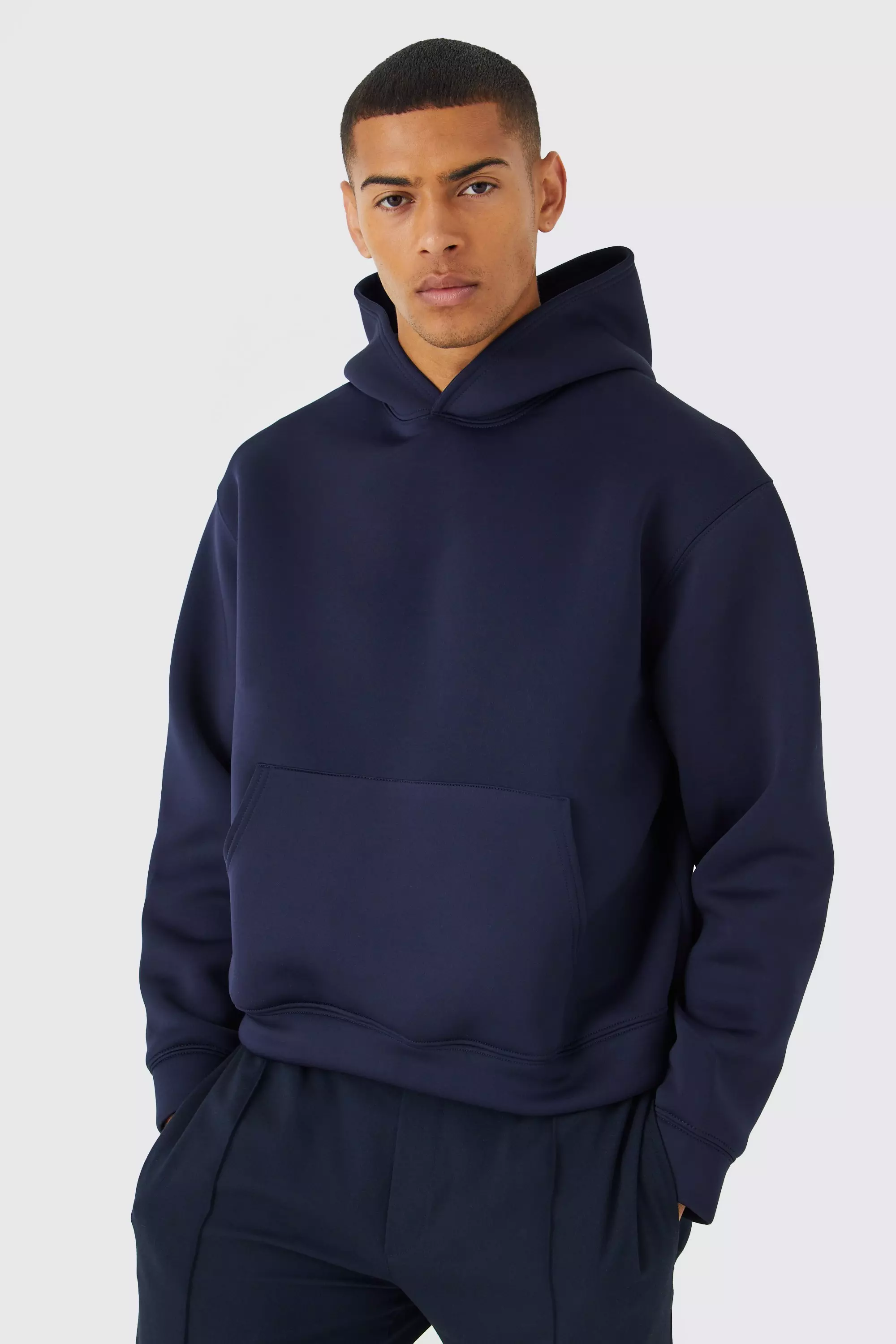 Navy Oversized Boxy Scuba Hoodie