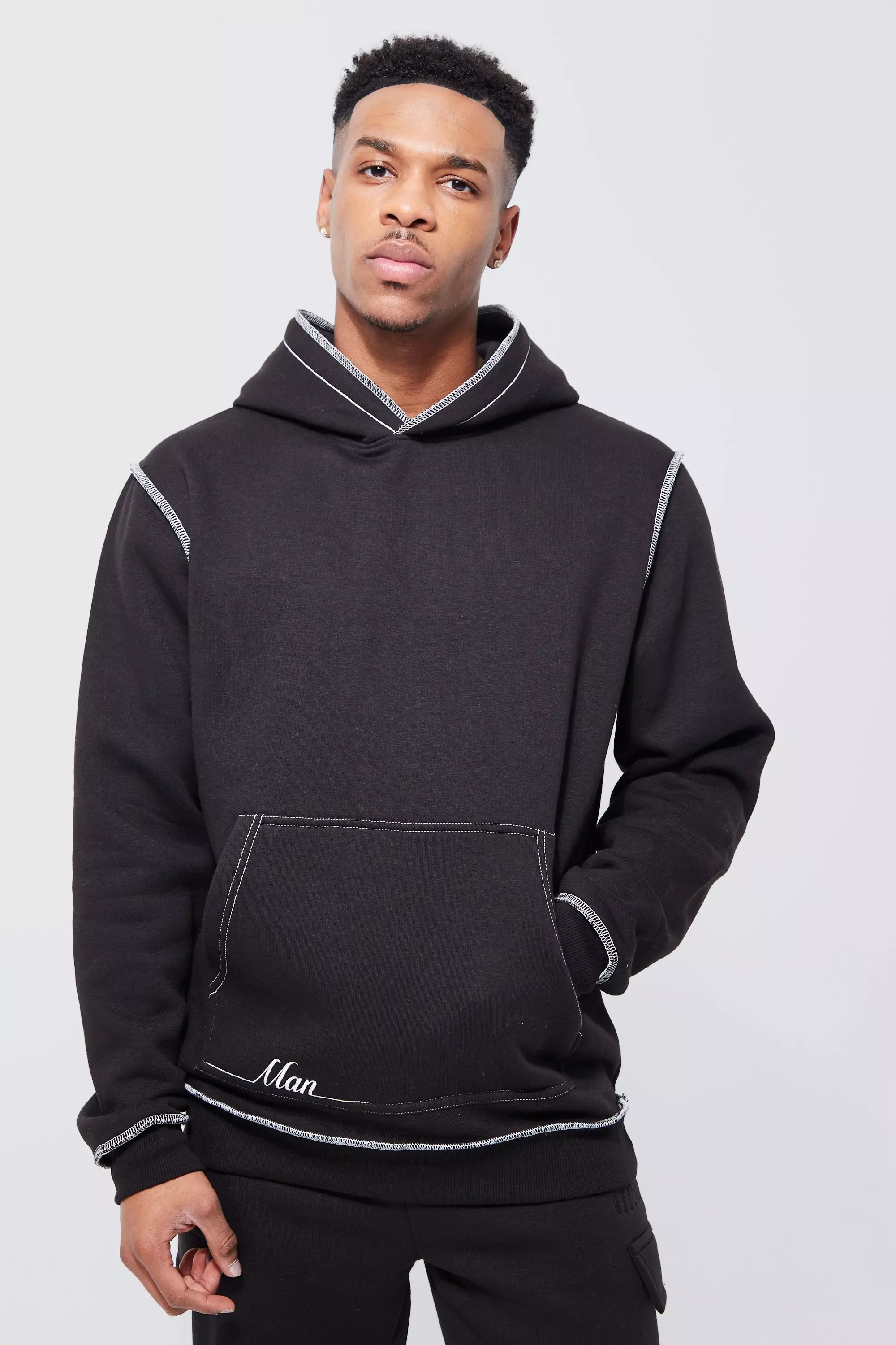 【mahagrid】22FW★ CONTRAST STITCH HOODIE bmm34171_black_xl?$