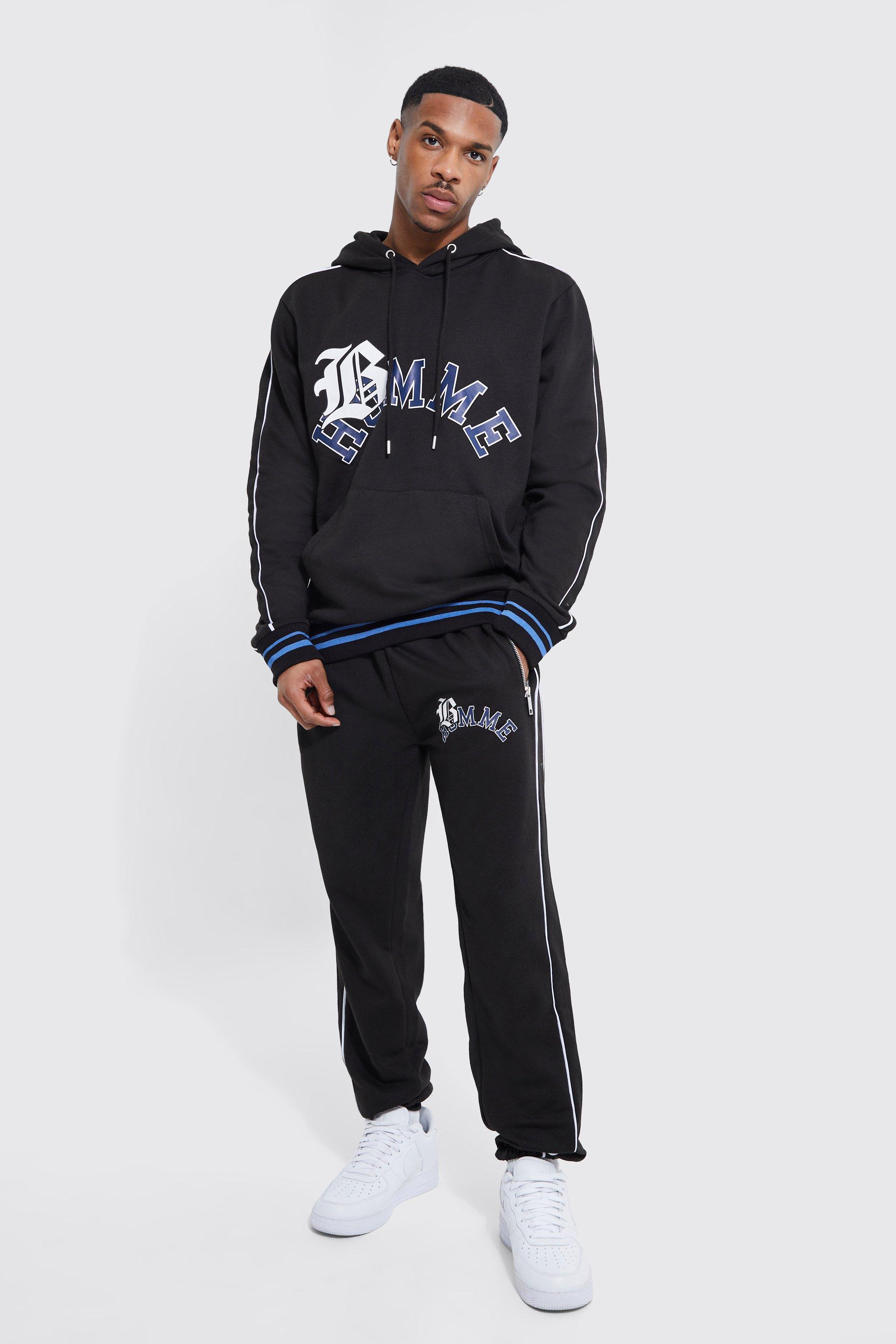 Piping Tracksuit Hoody - Black