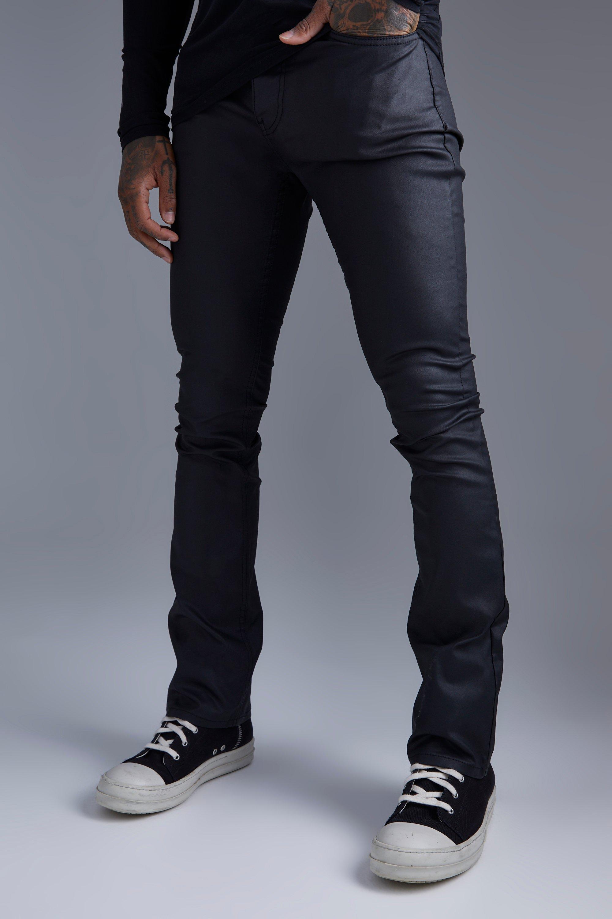 Skinny Flare Coated Jeans | boohooMAN USA