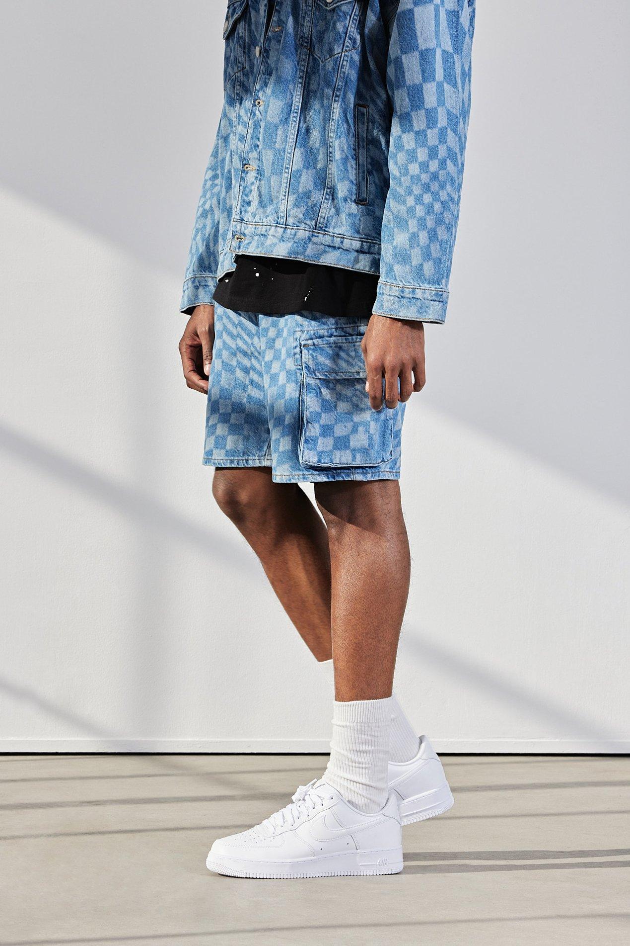 Louis Vuitton Monogram Pattern Denim Shorts 