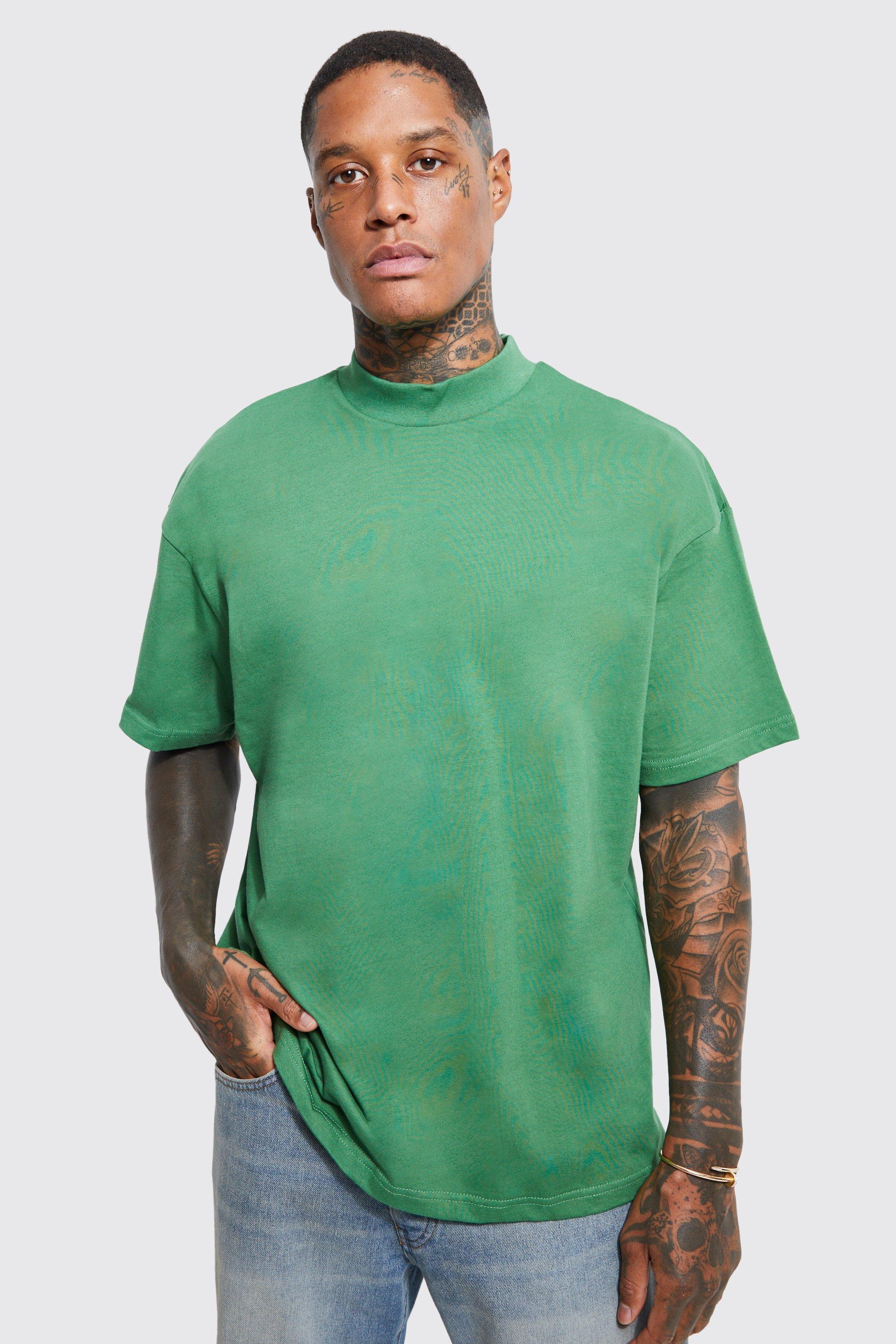 Oversized Extended Neck Heavy Weight T-shirt | boohooMAN USA