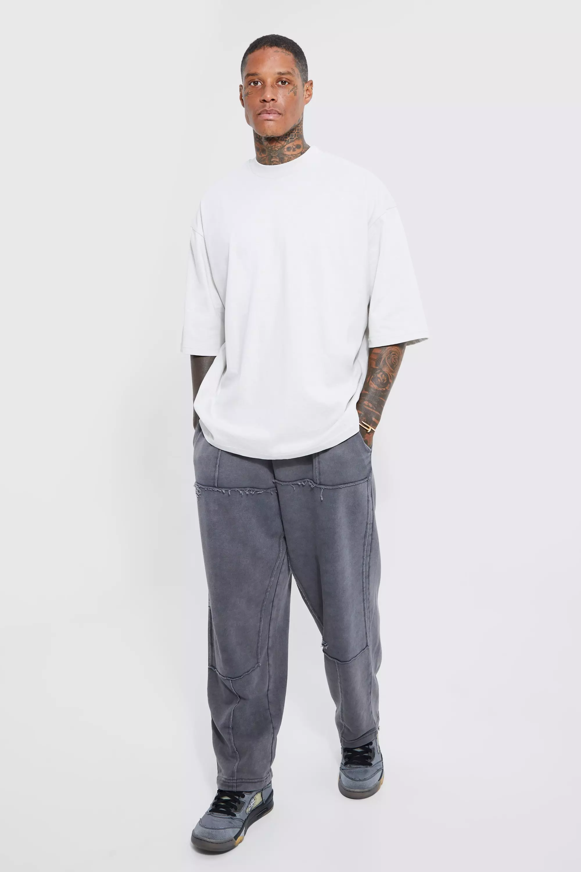 Oversize T-Shirt mit 1/2 Ärmeln, Light grey alternatives Bild