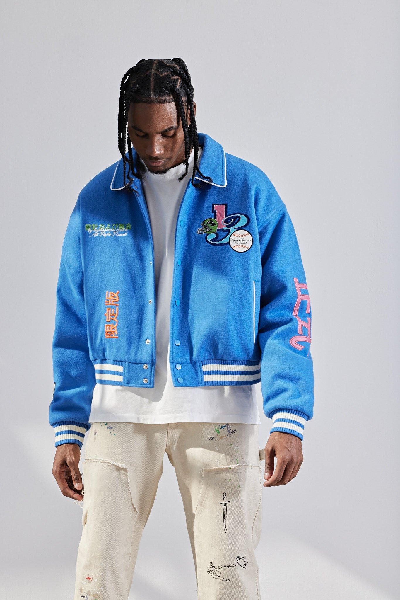 Boxy Melton Varsity Jacket