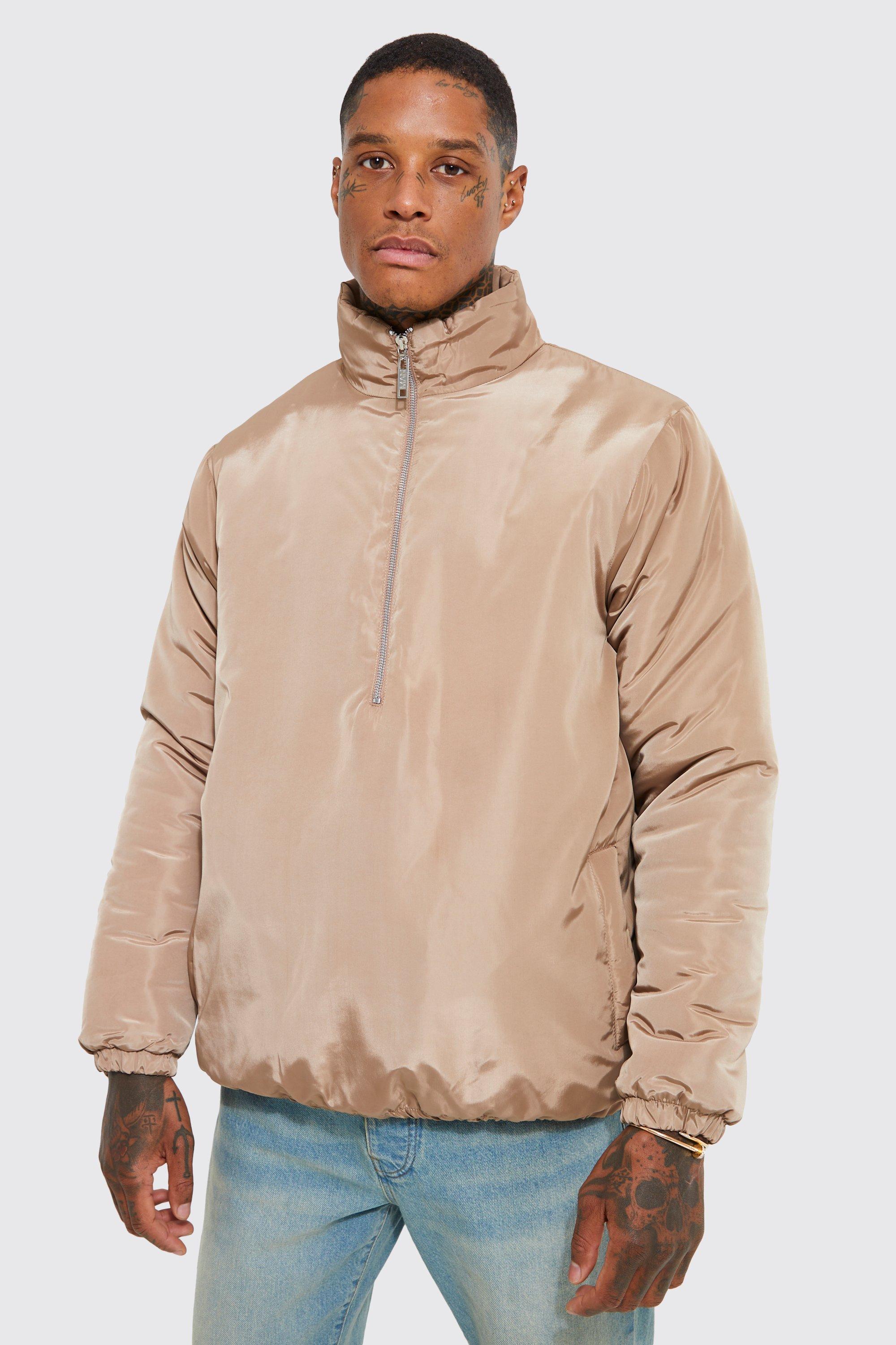 boohooMAN Padded Half Zip Jacket - Men's Cagoules