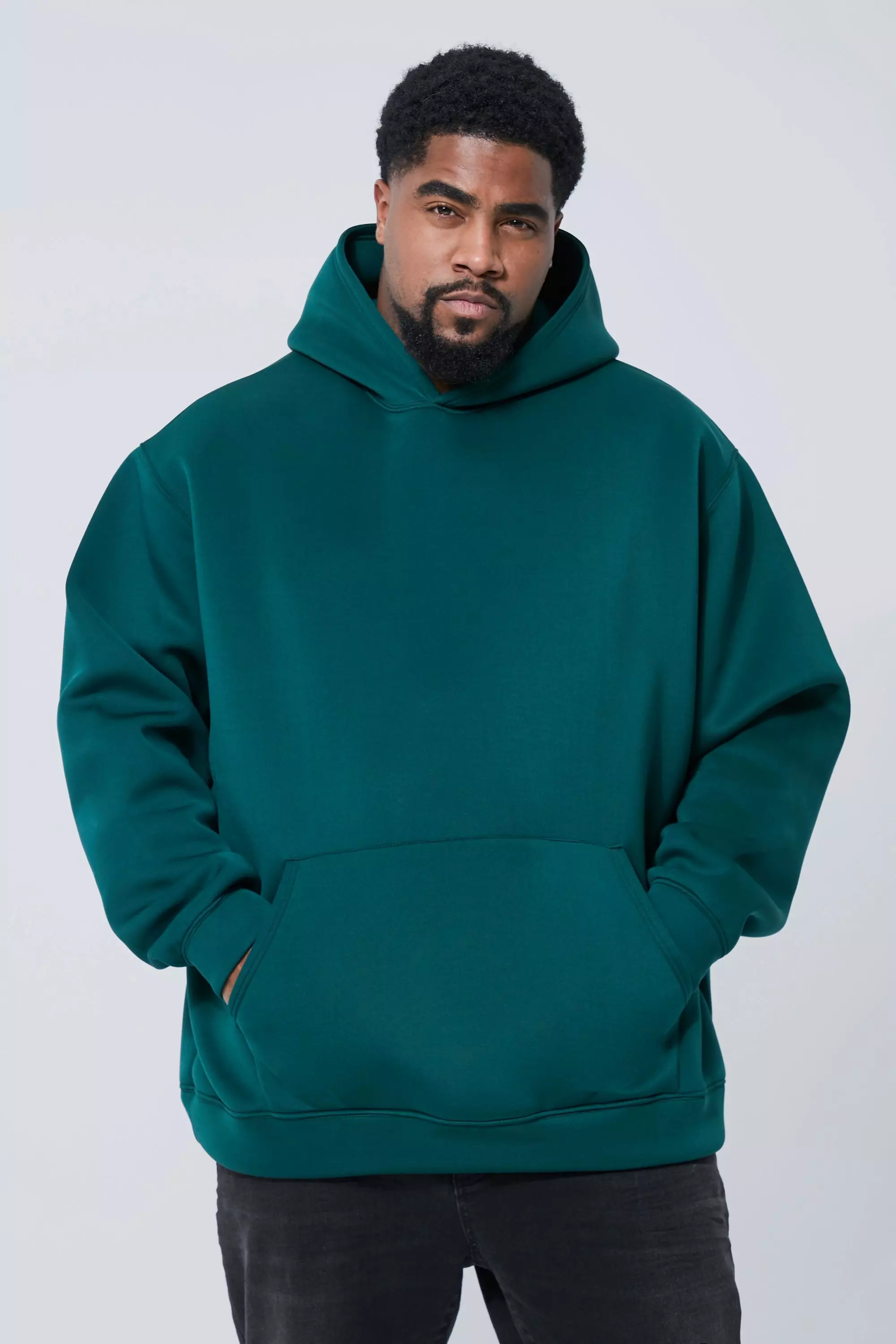 Plus Oversized Bonded Scuba Hoodie boohooMAN UK