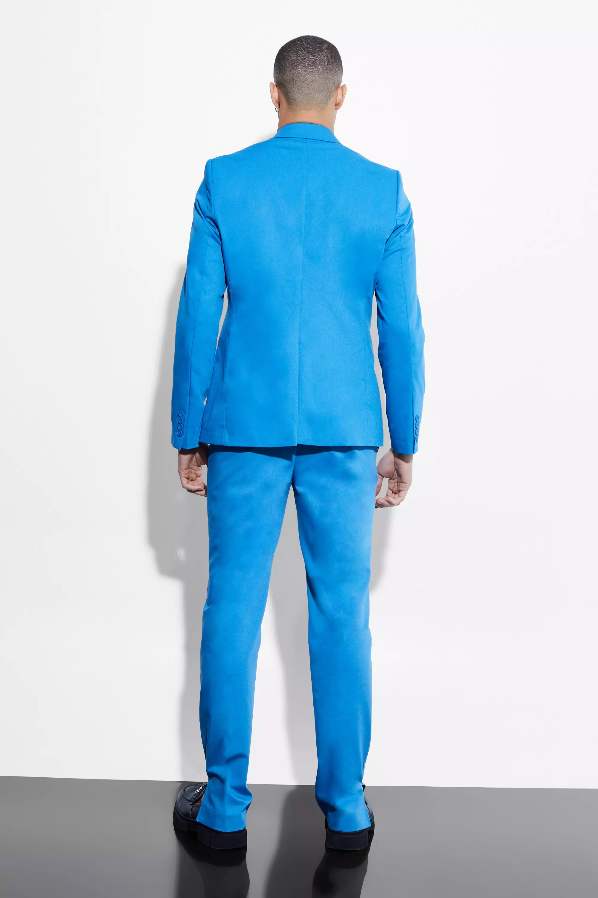 Blue Oversized Single Breasted Suit Jacket alternative image