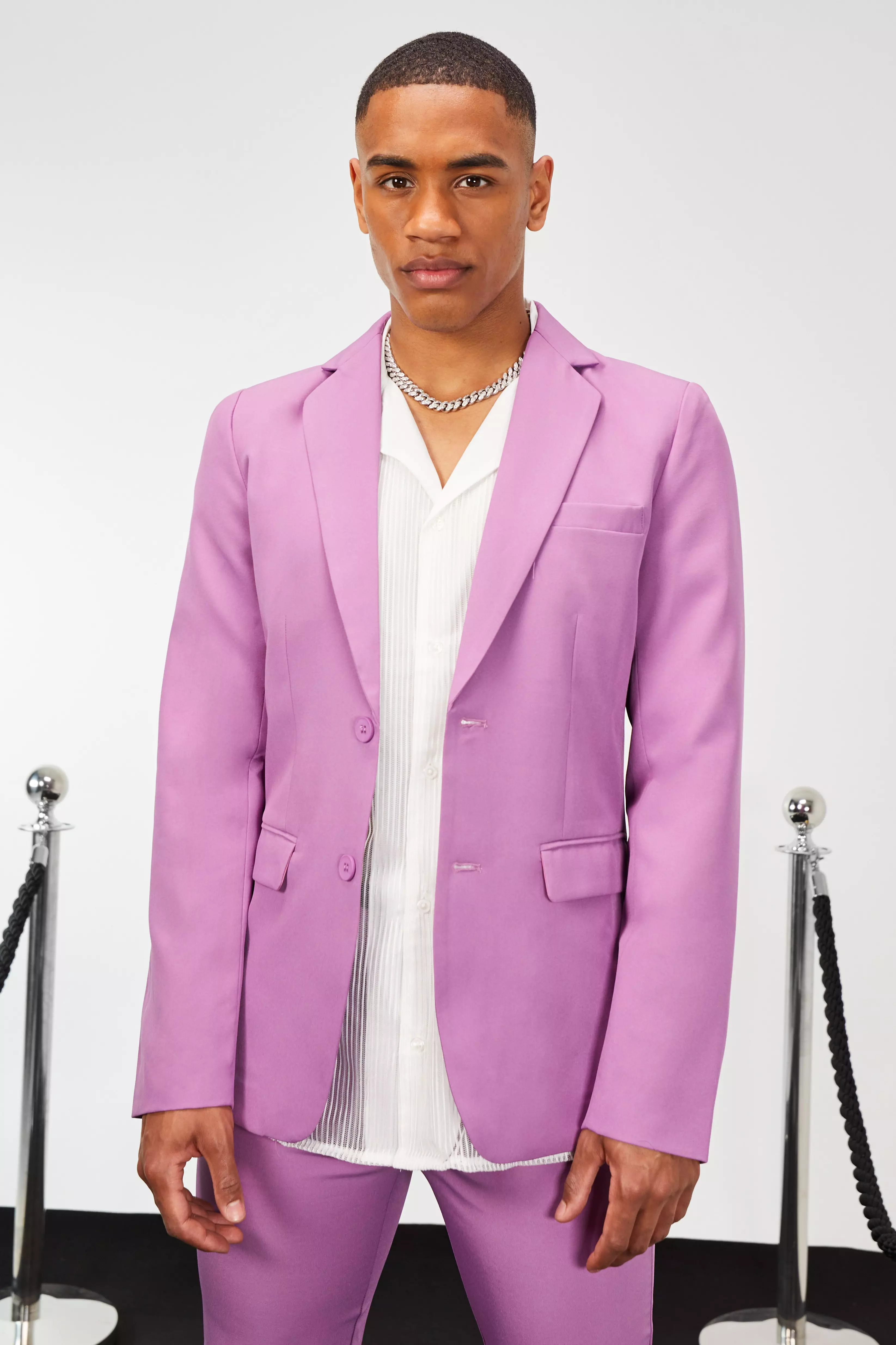 Einreihige Skinny Anzugjacke, Purple alternatives Bild