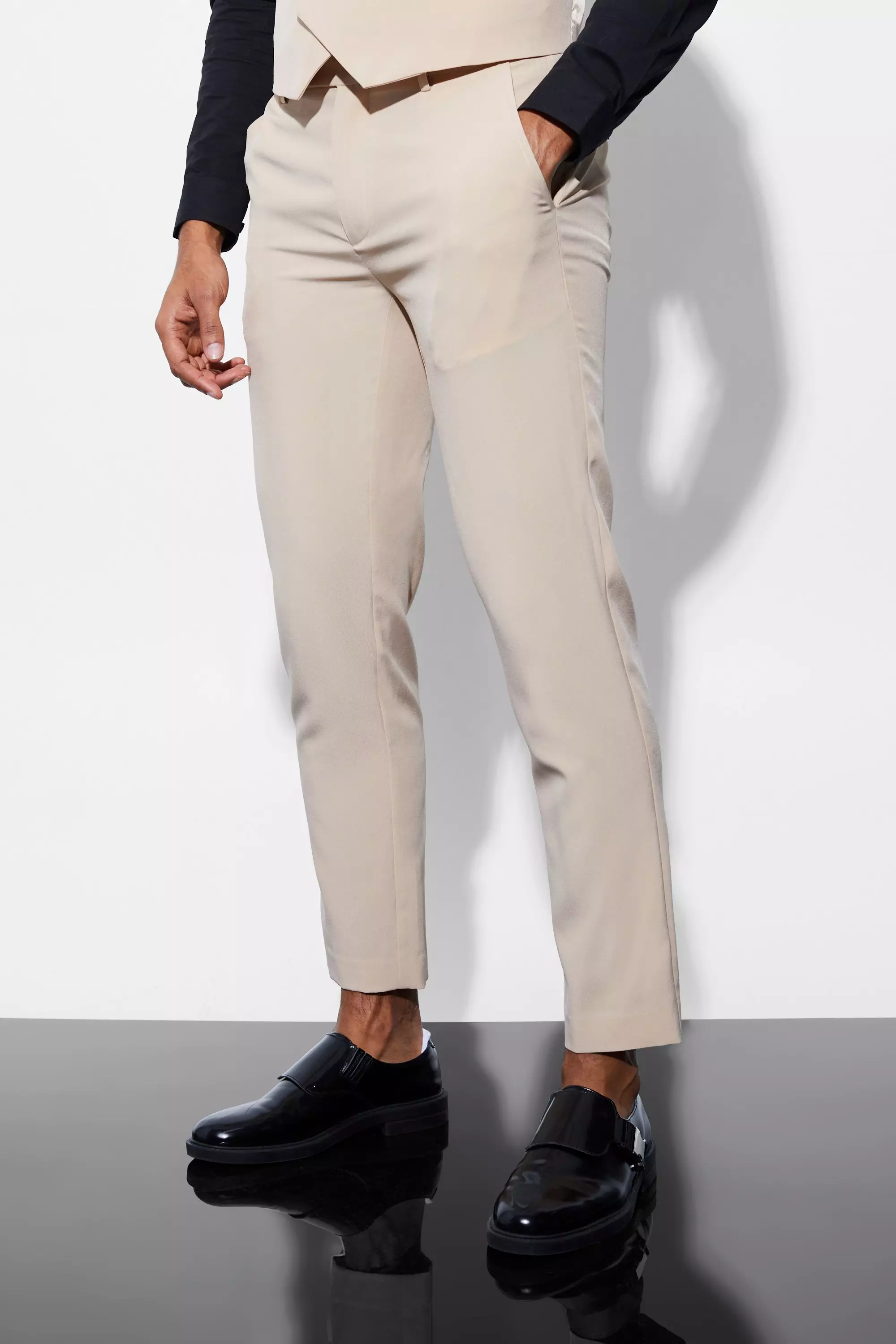 Skinny Crop Dress Pants Nude