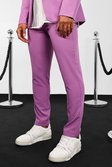 Purple Skinny Fit Crop Dress Pants