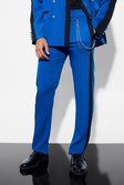Cobalt Straight Side Panel Suit Trousers