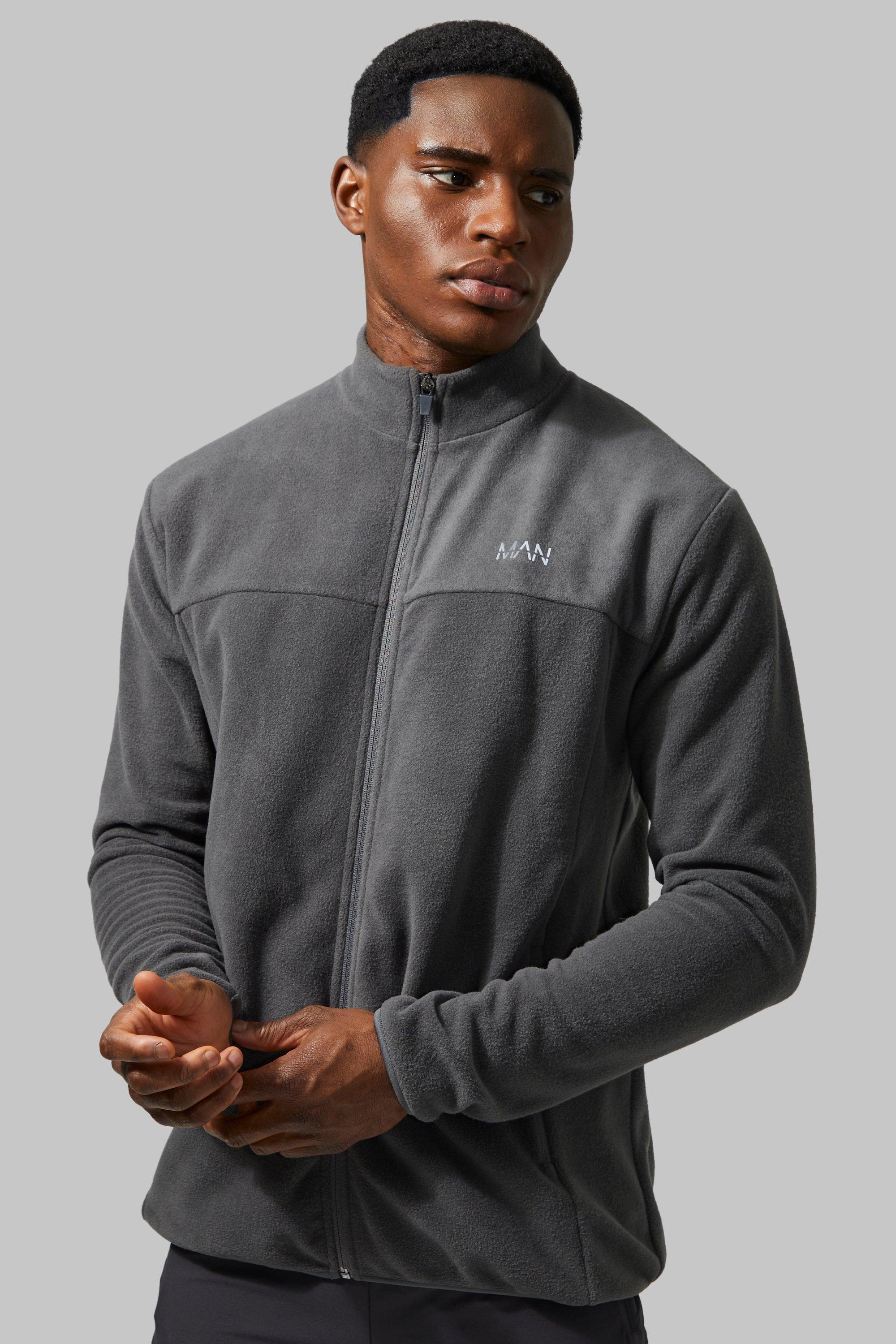 Man Active Polar Fleece Track Jacket | boohooMAN USA