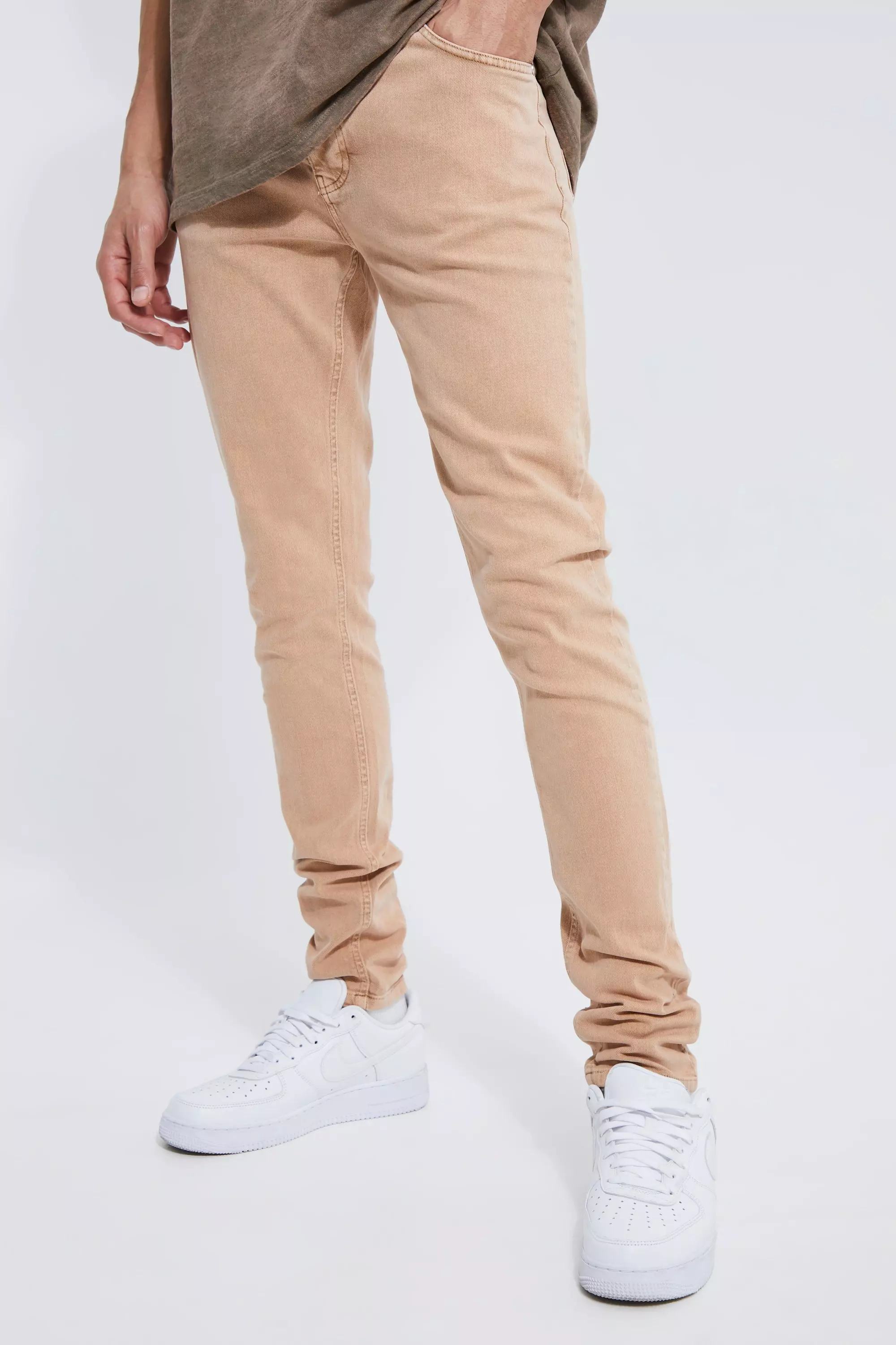 Tall Skinny Stretch Overdyed Stone Wash Jeans Stone