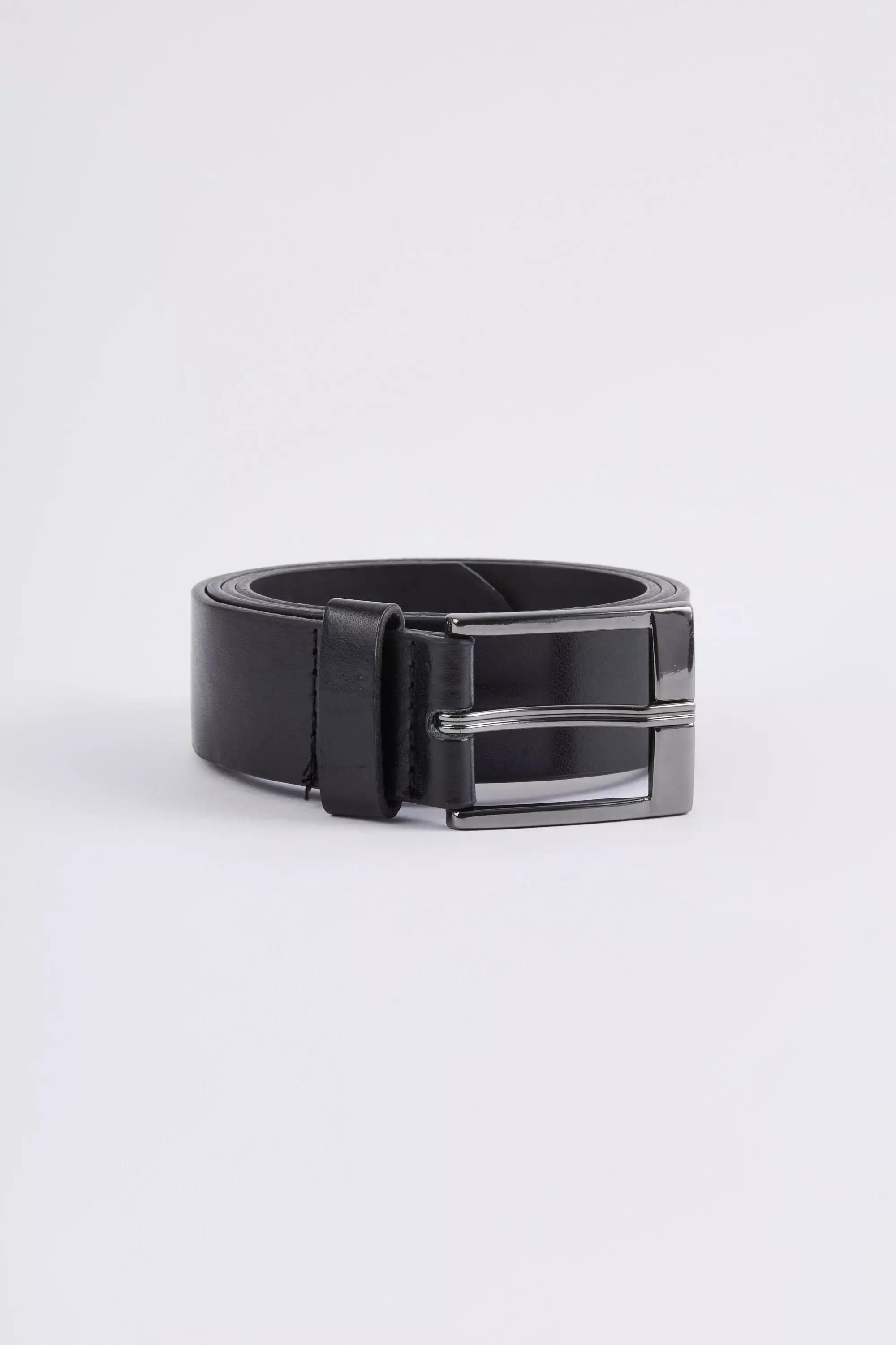 Faux Leather Smart Belt Black