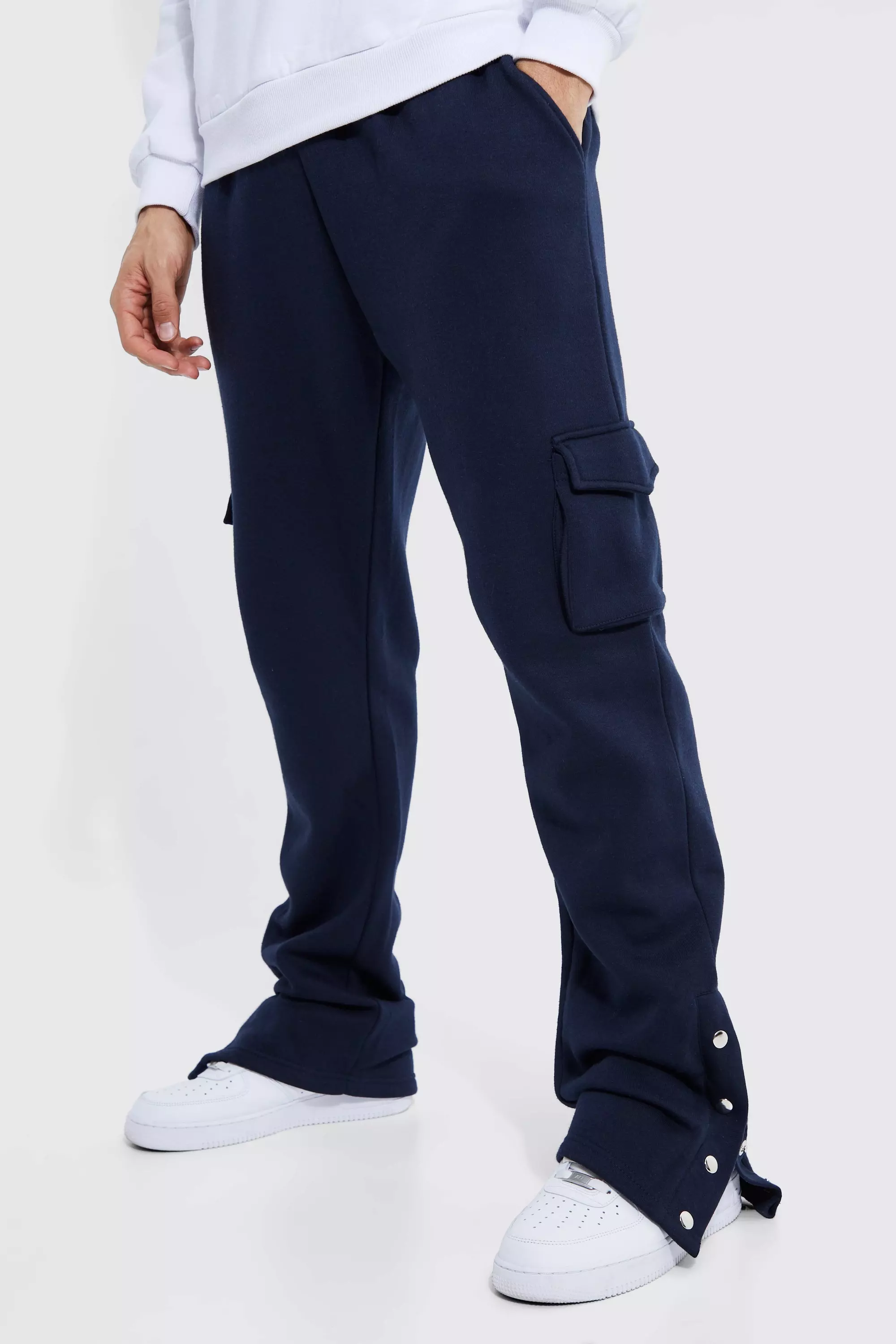 Tall Cargo-Jogginghose mit Druckknöpfen, Dark navy alternatives Bild