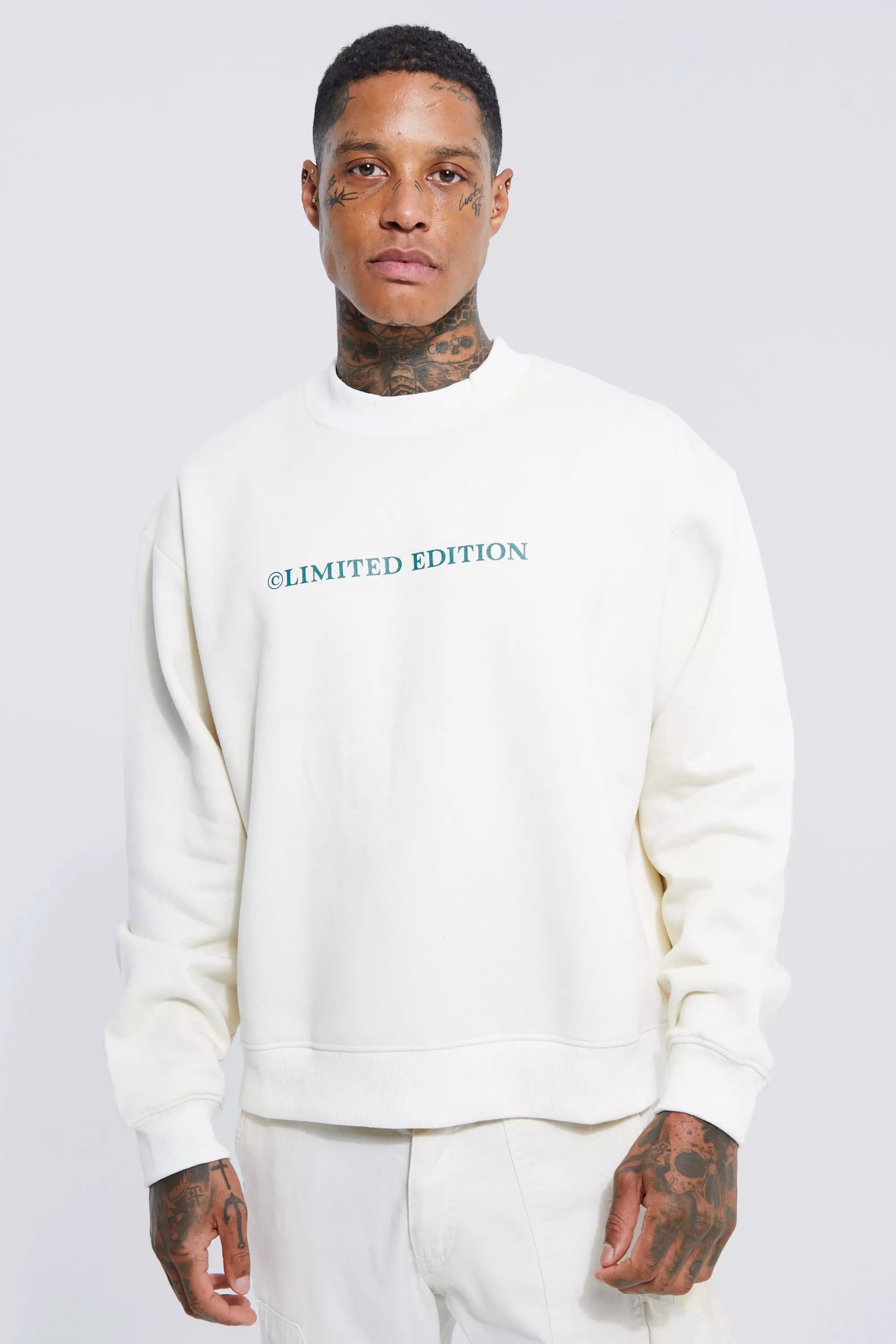 Ecru White Oversized Boxy Limited Edition Sweatshirt