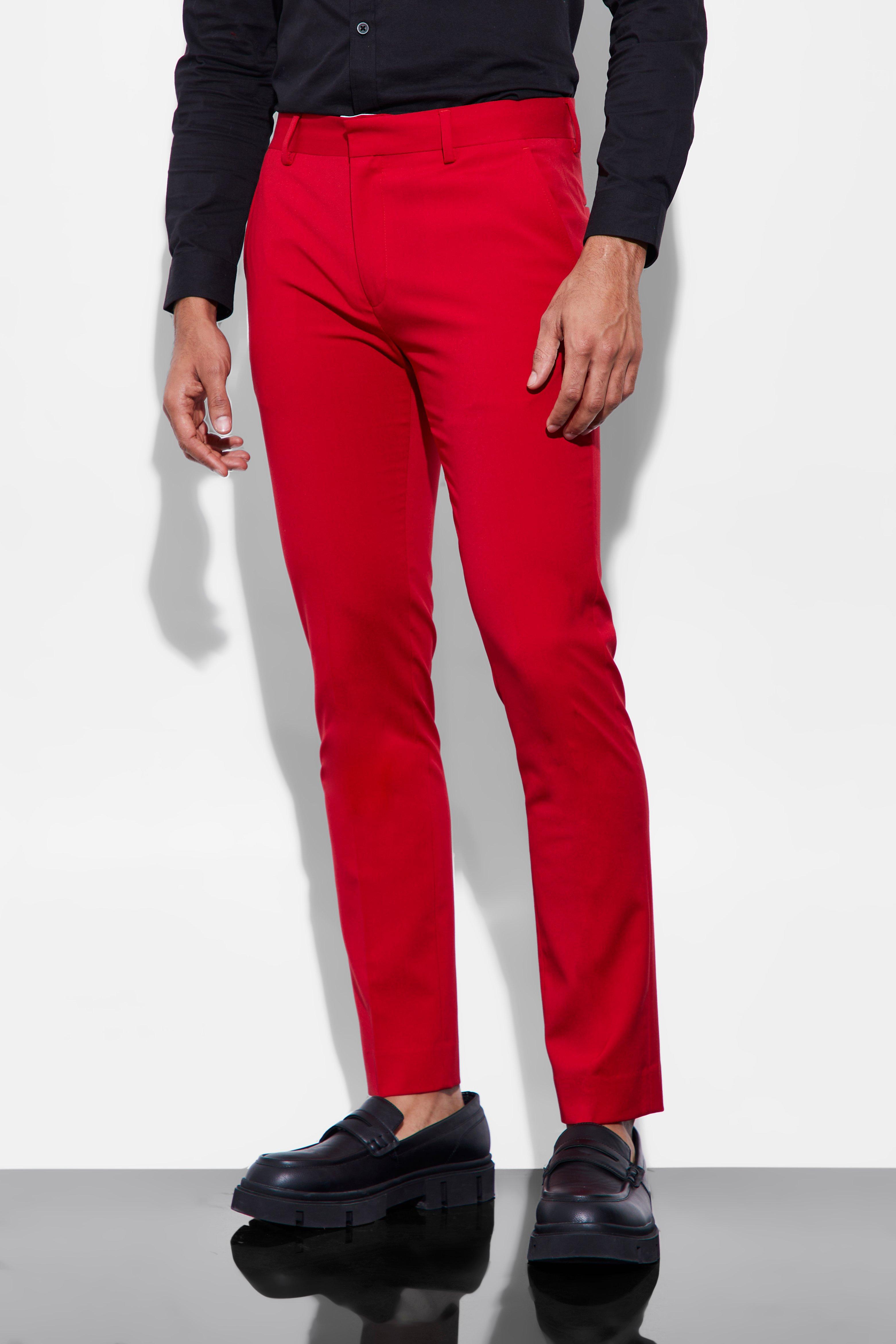 Men's Red Dress Pants  Concitor Mens Red Trousers