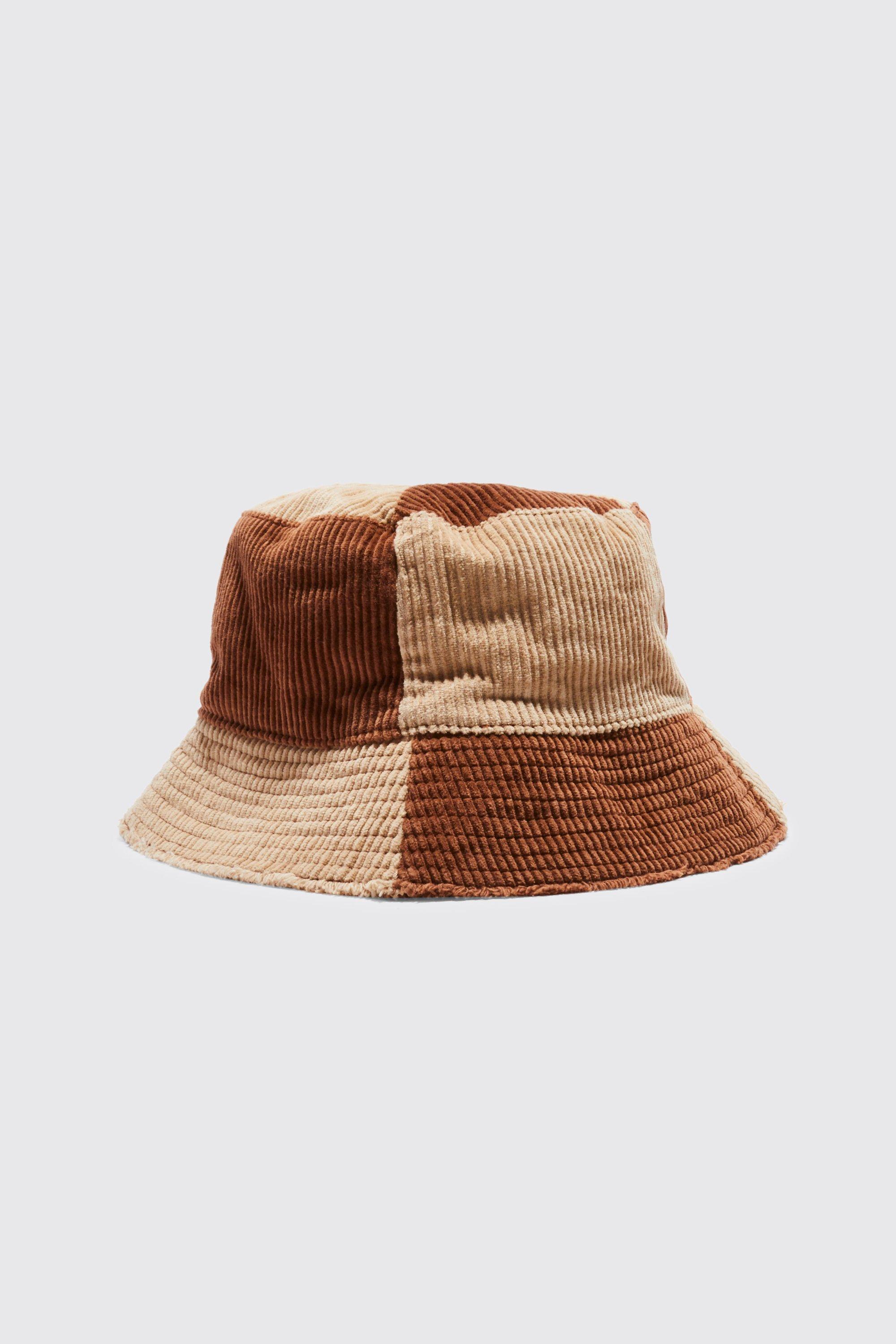 Patchwork Cord Bucket Hat | boohooMAN USA