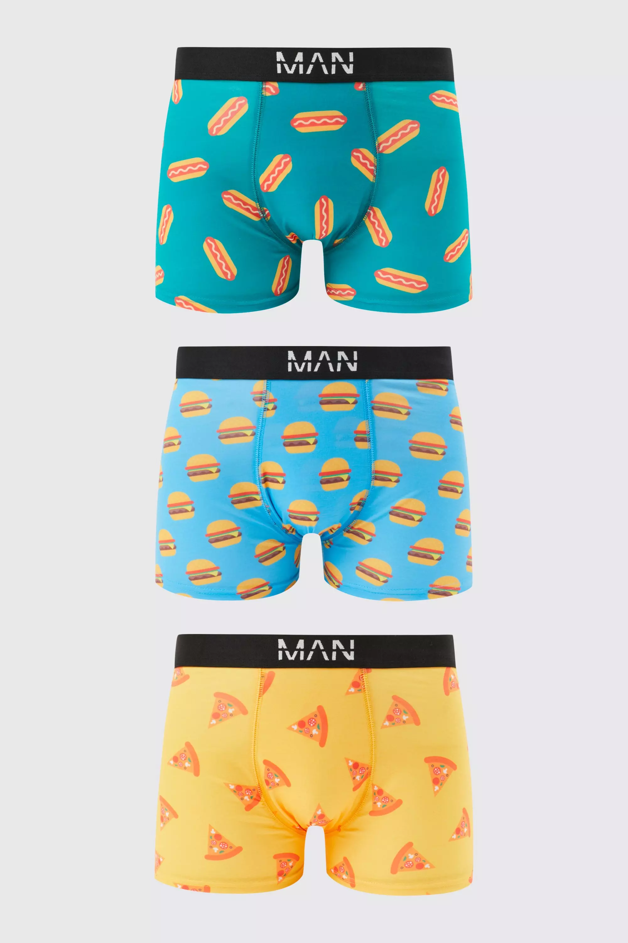 Multi 3 Pack Fast Food Printed Boxers