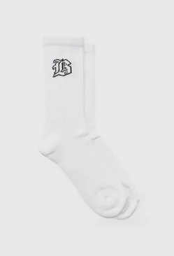 Gothic B Sports Socks White
