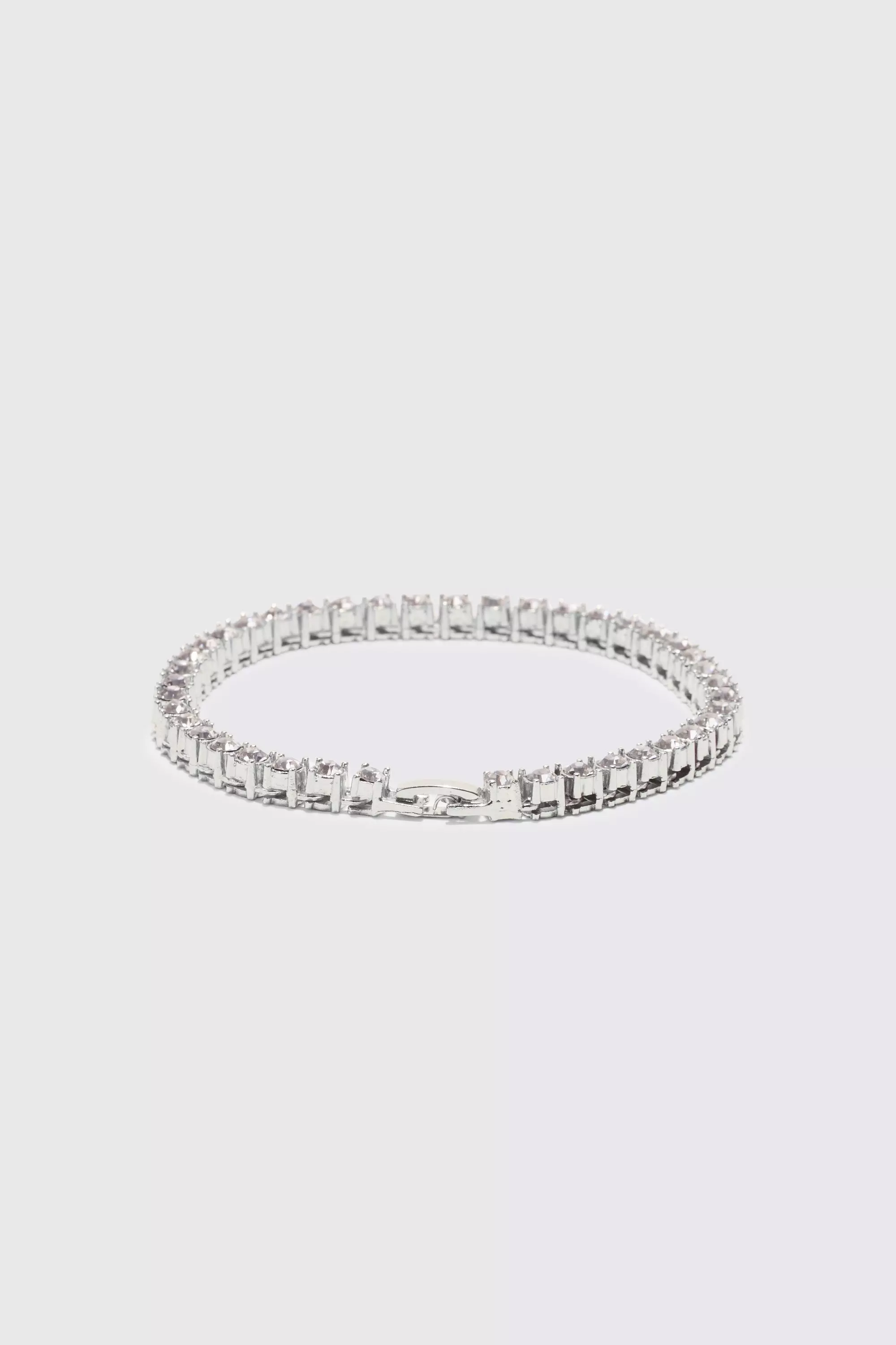 Iced Tennis Chain Bracelet Silver