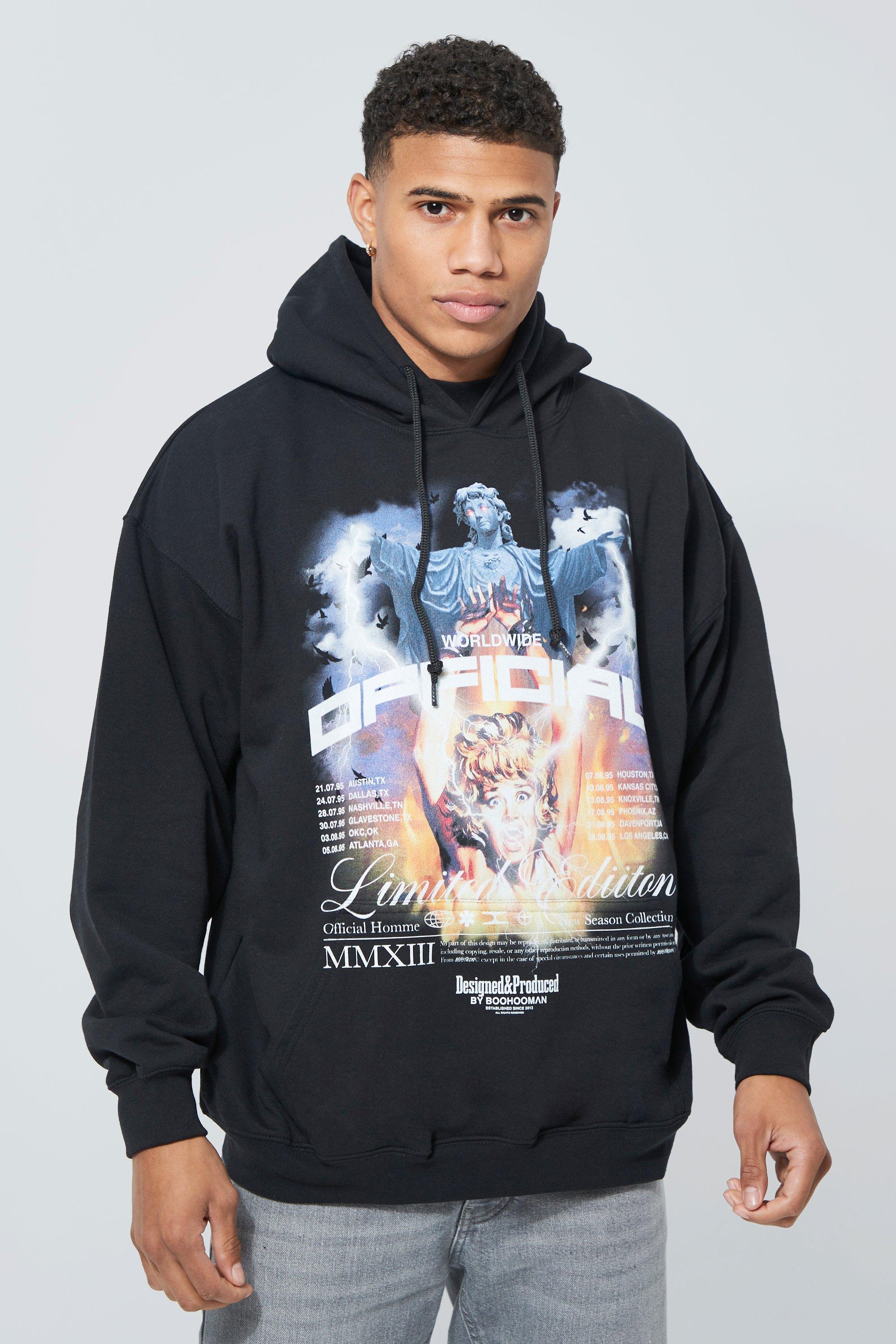 Oversized Official Graphic Hoodie boohooMAN USA