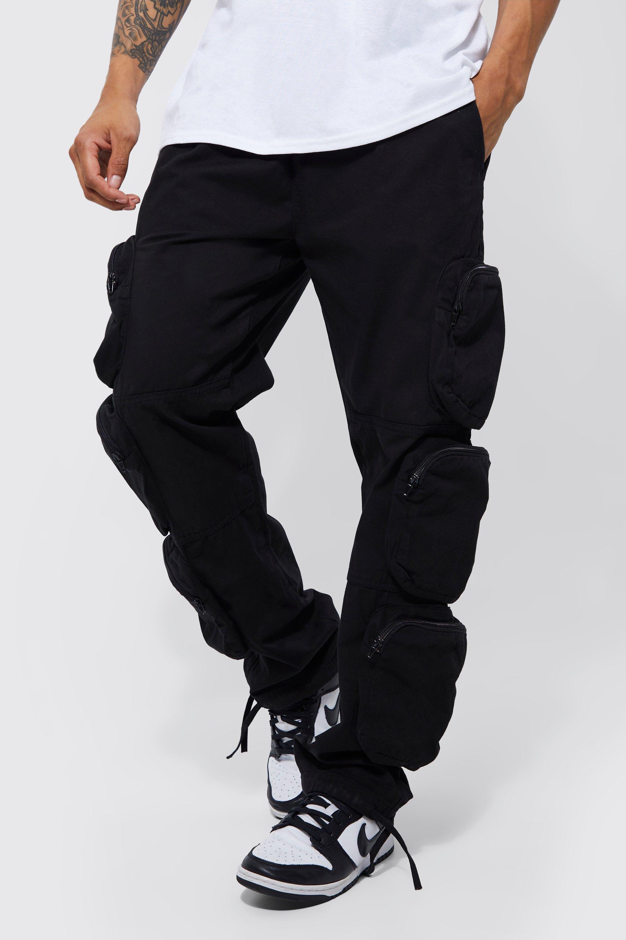 Cargo Pants 6 Pockets Plain Black – Buymo