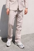 Light grey Relaxed Linen Sweatpants Waistband Trouser