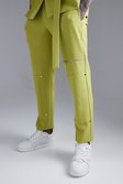 Lime Skinny Zip Suit Pants