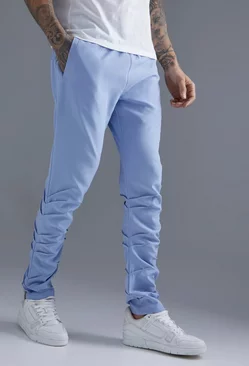 Stacked Leg Tailored Trouser light blue