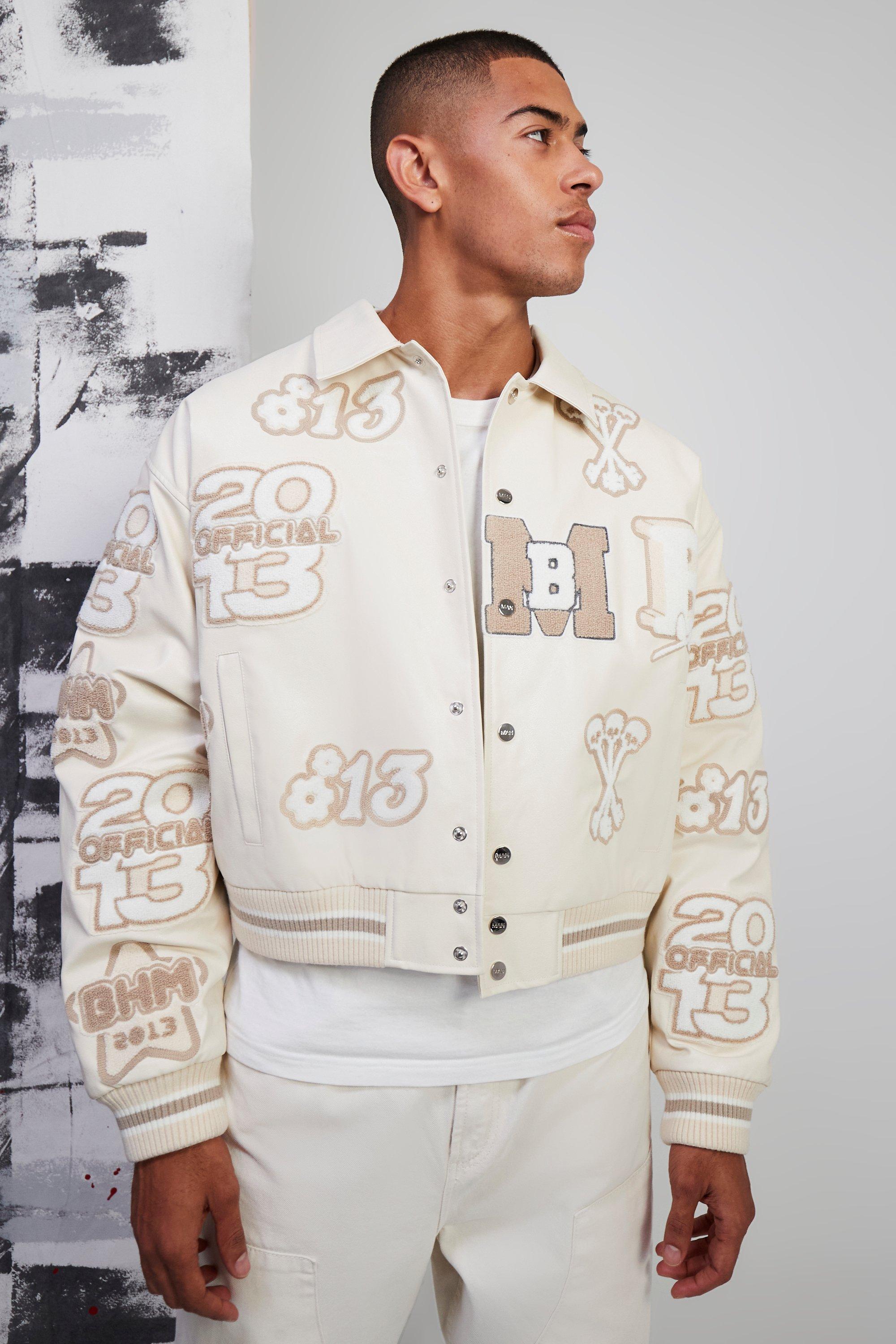 HUGO - Regular-fit varsity jacket with velvet badges