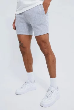 Basic Slim Fit Short Length Sweat Shorts Grey marl