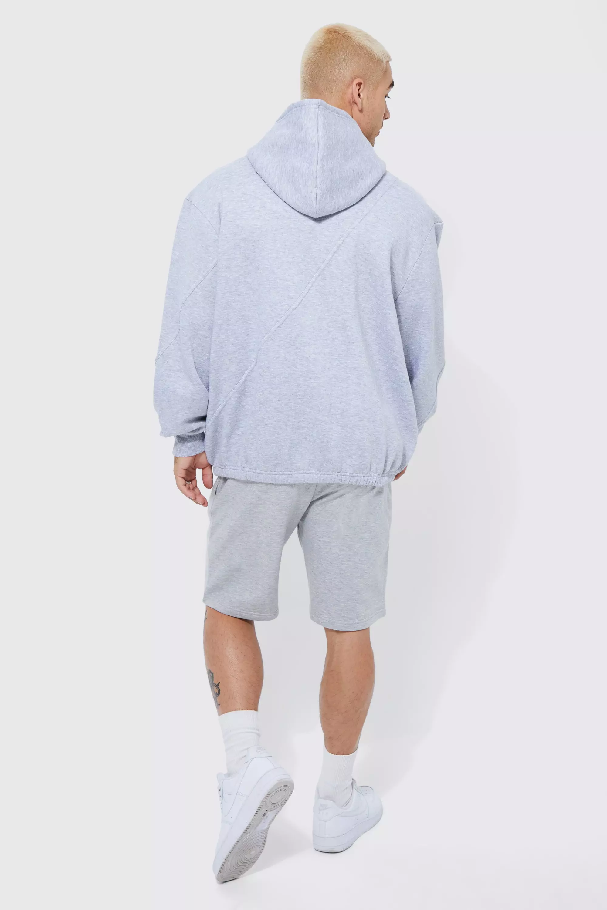 Lockere mittellange Basic Jersey-Shorts, Grey marl alternatives Bild