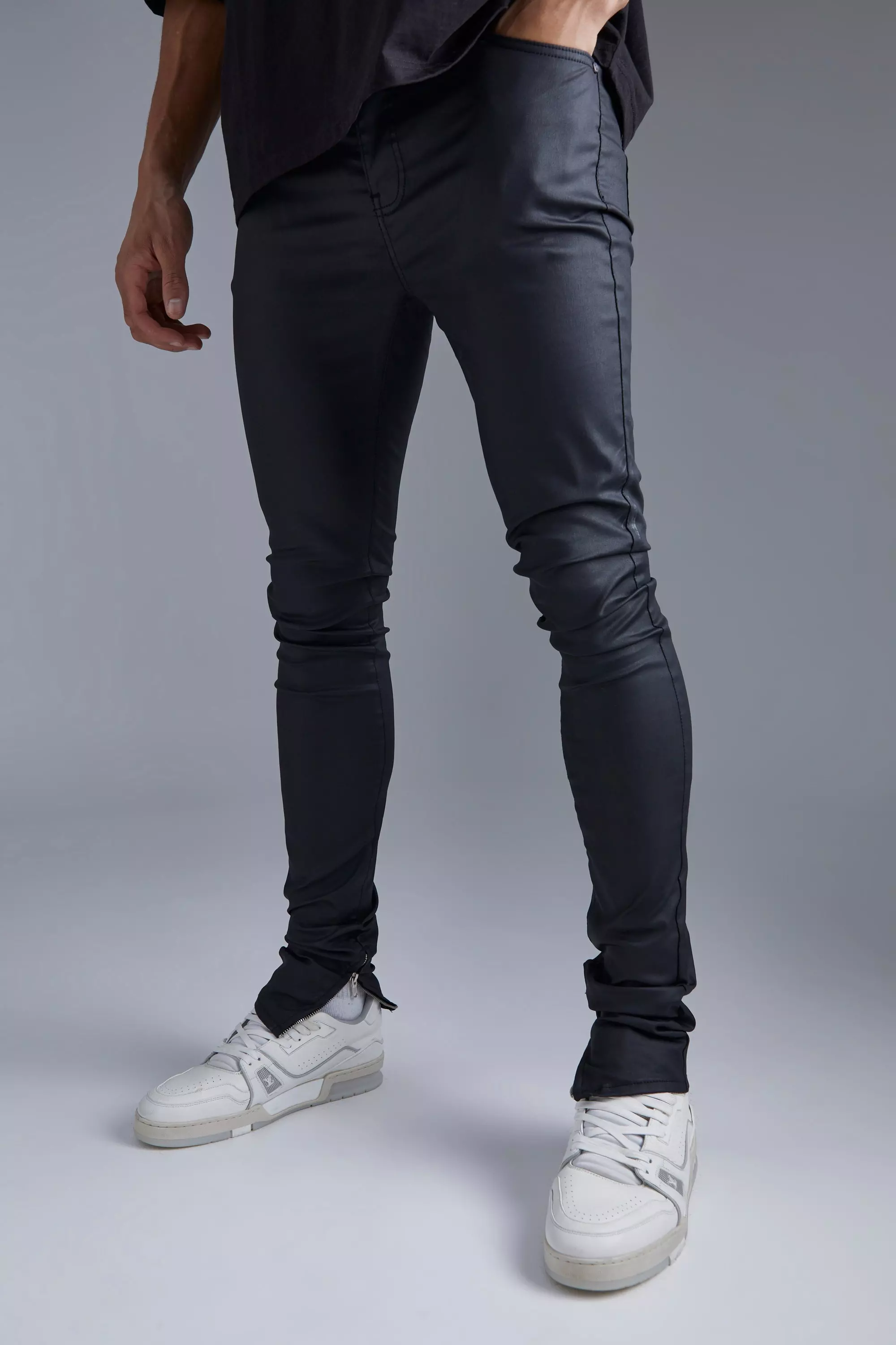 Tall black coated jeans hot sale