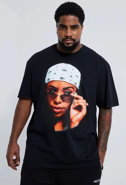 Plus Aaliyah Photo License T-shirt Black