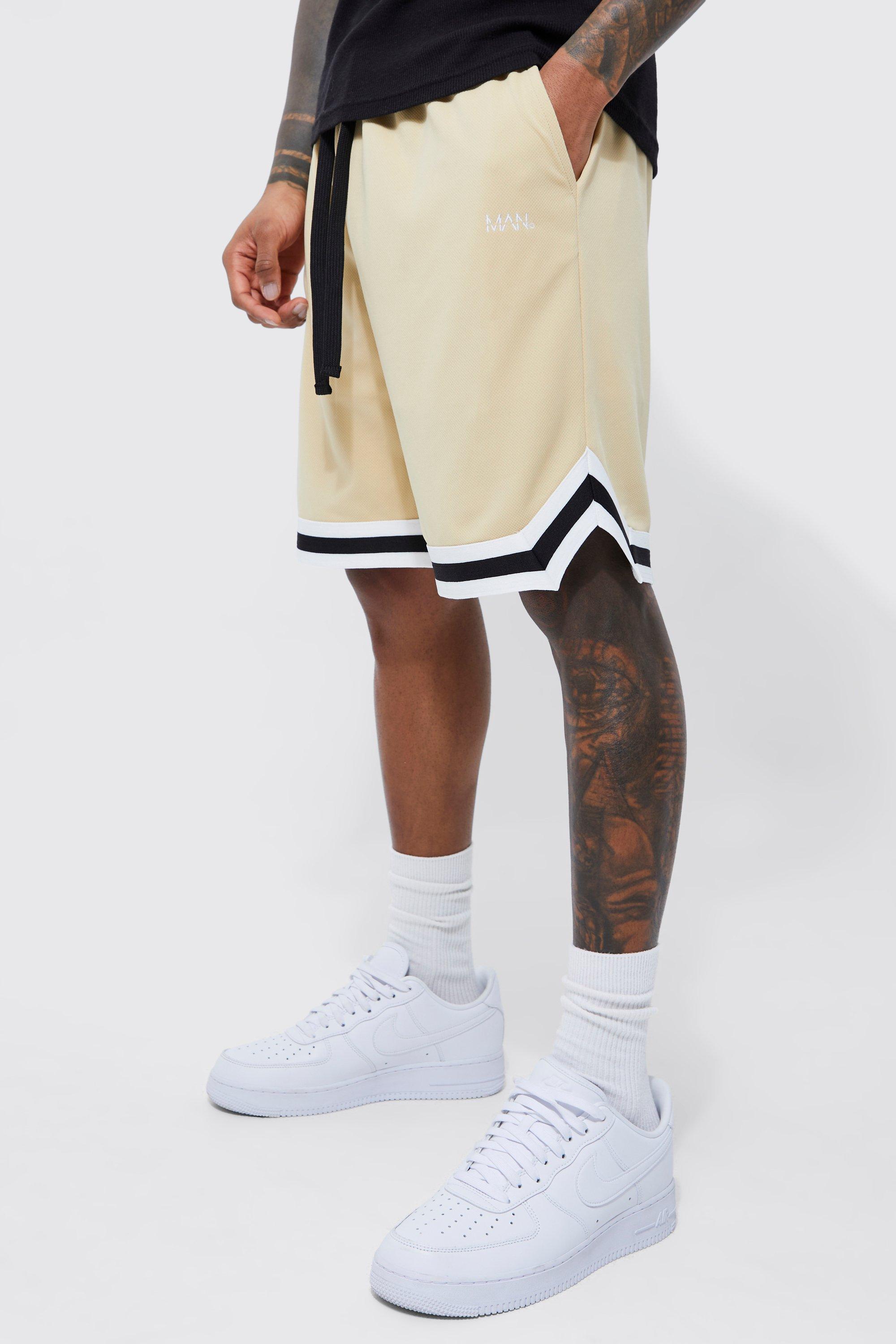 boohooMAN Mens Oversized Boxy Worldwide Basketball Short Set - White