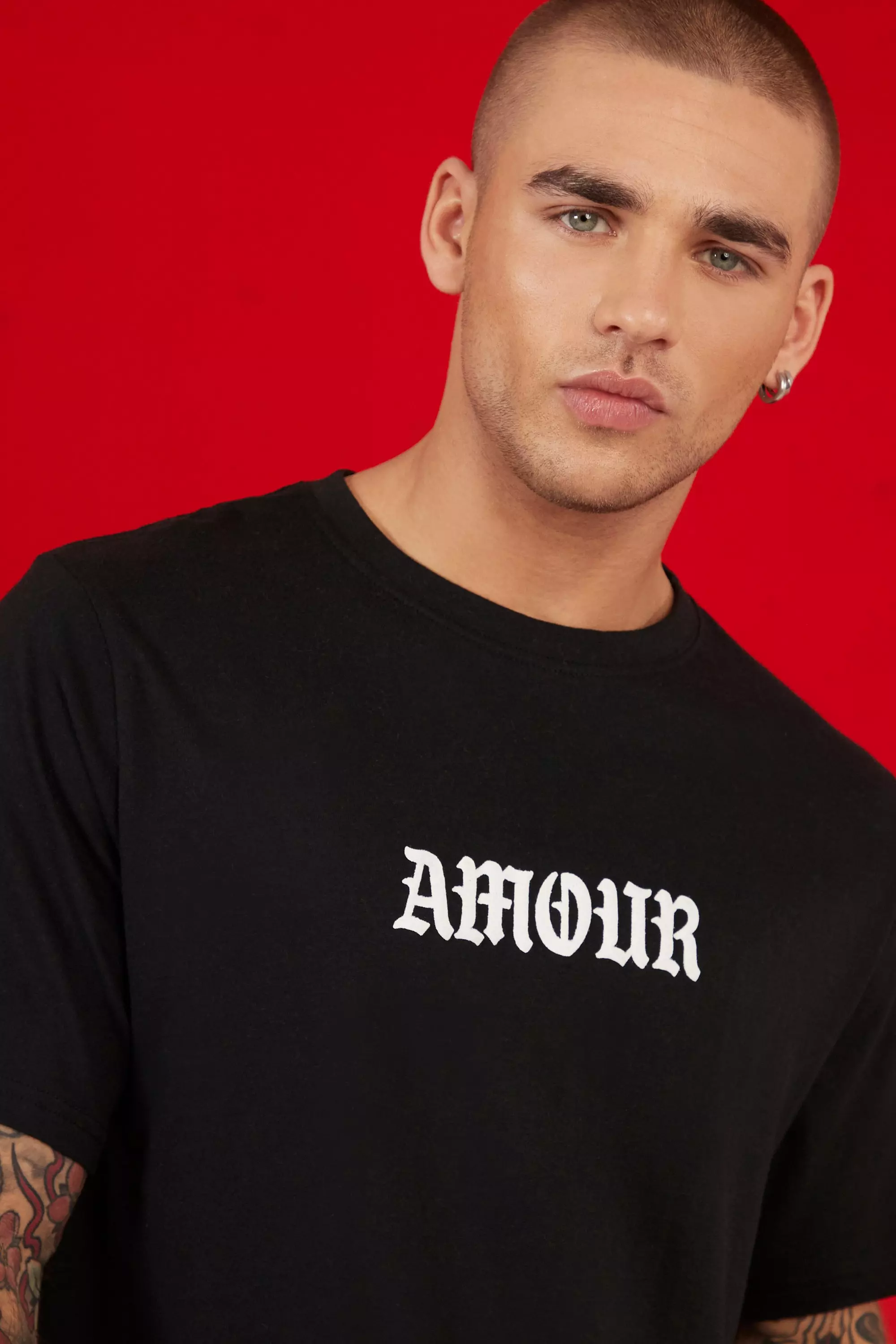 Black Amour Print T-shirt alternative image