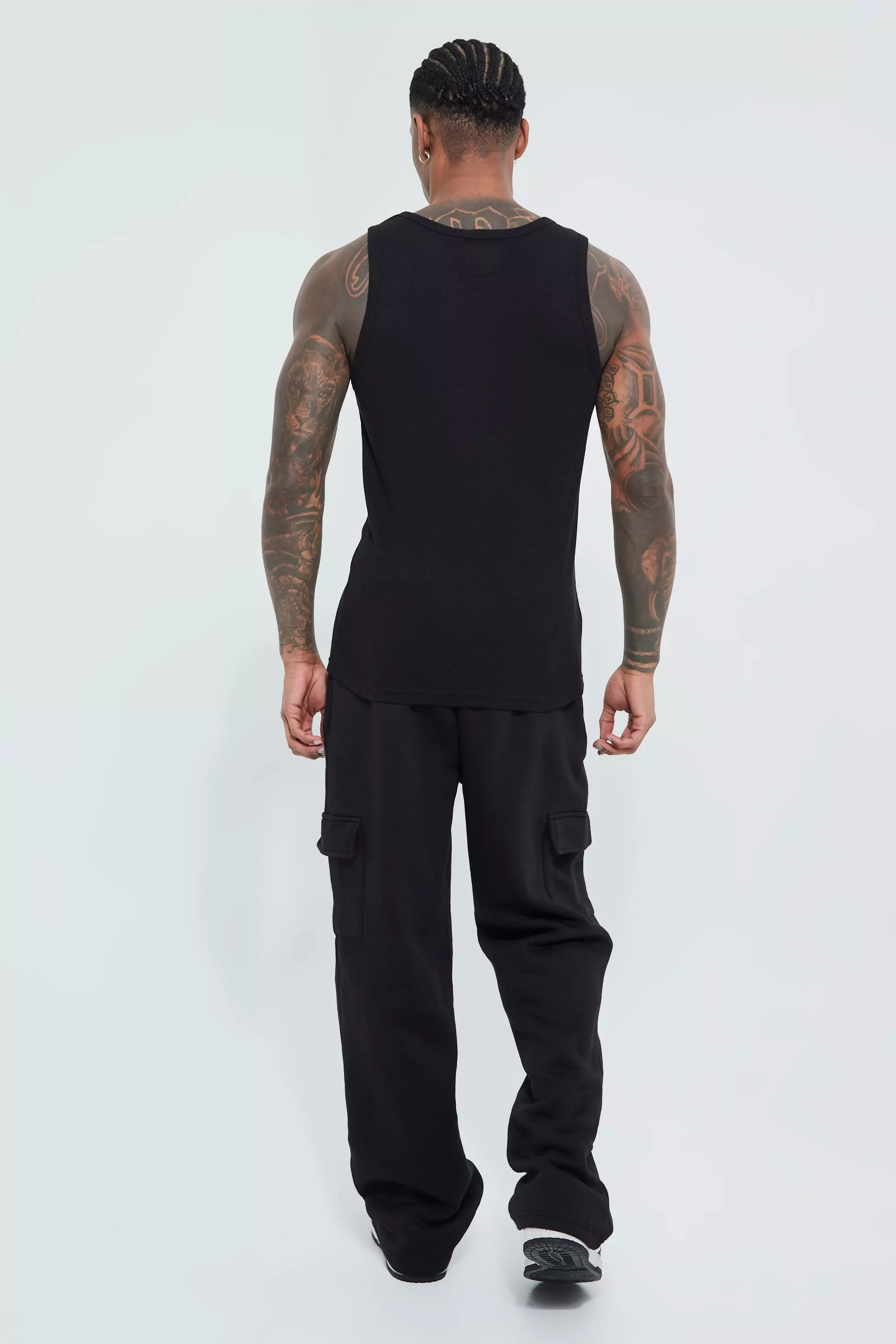 Canotta Attillata Basic A Coste, Black immagine alternativa