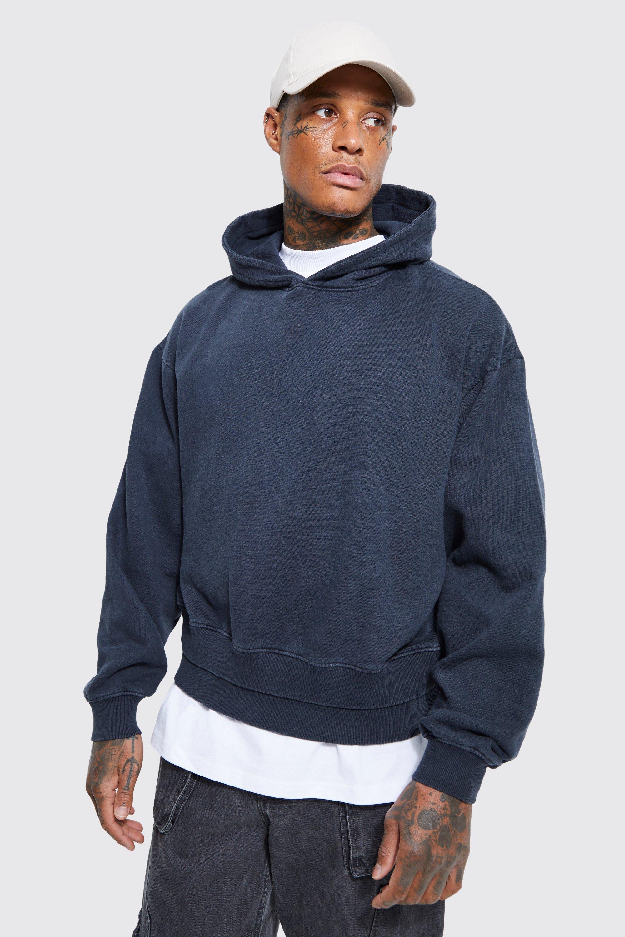 Reclaimed Vintage inspired oversized hoodie in navy overdye, ASOS