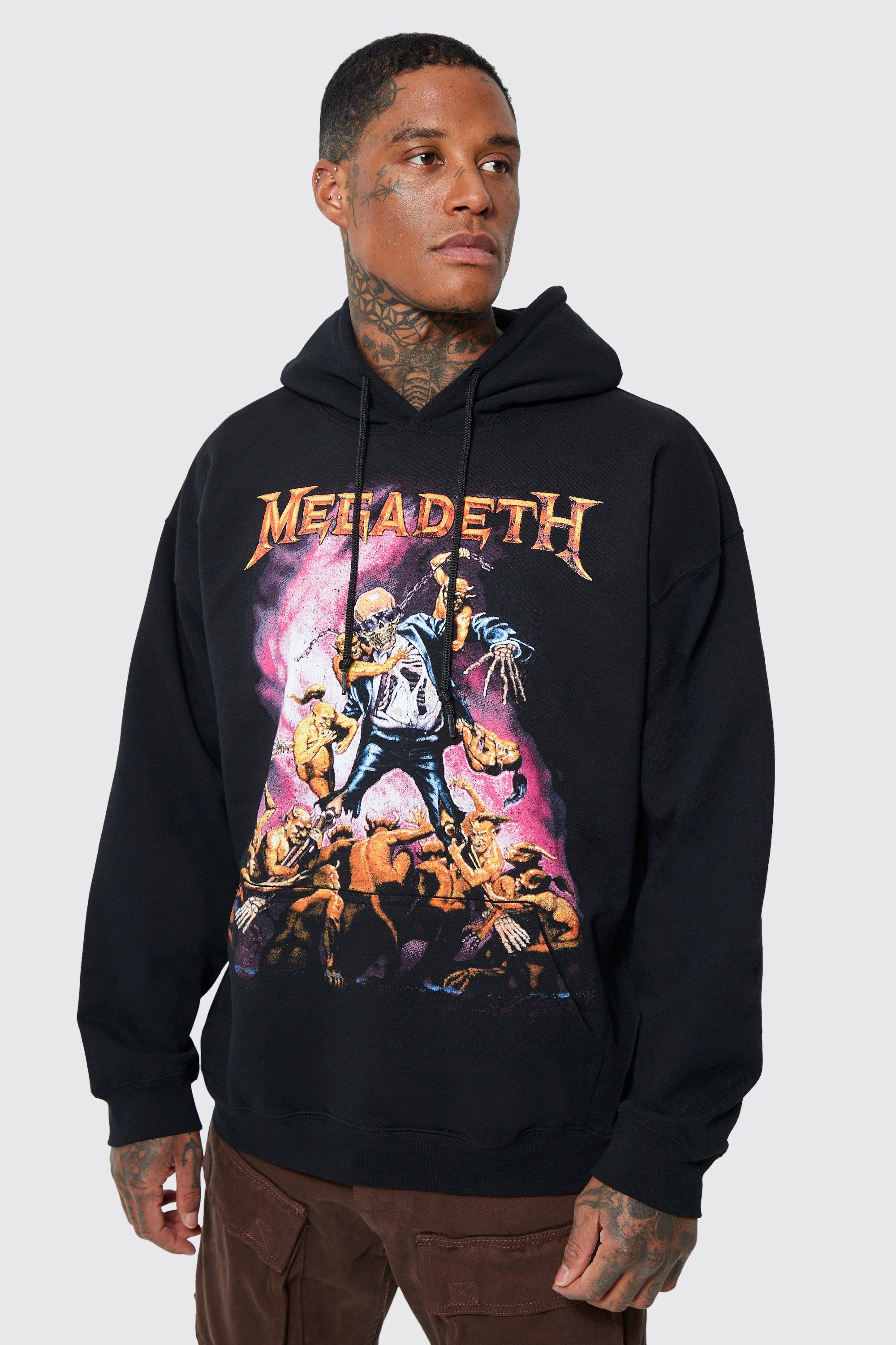 Oversized Megadeth License Hoodie boohooMAN UK