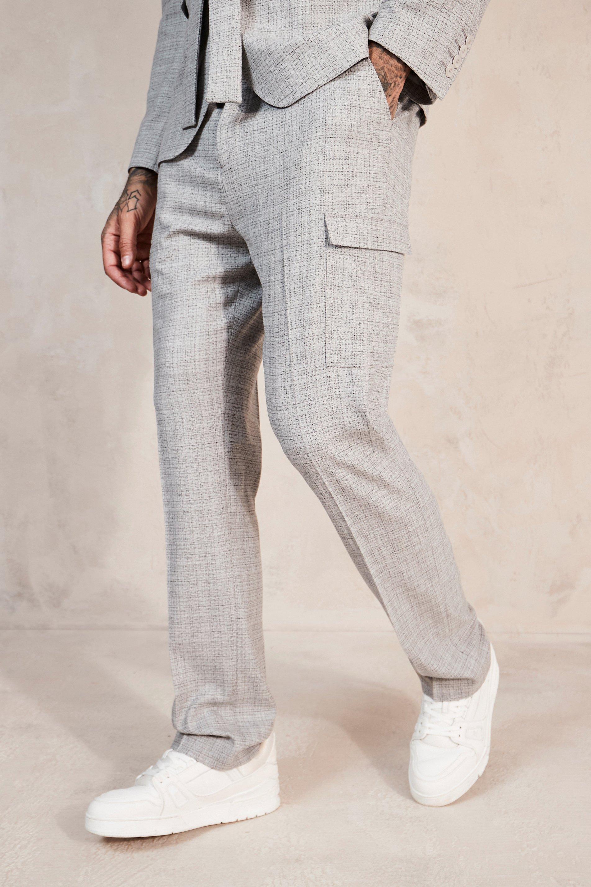 Large Check With Chain Detail Smart Pants