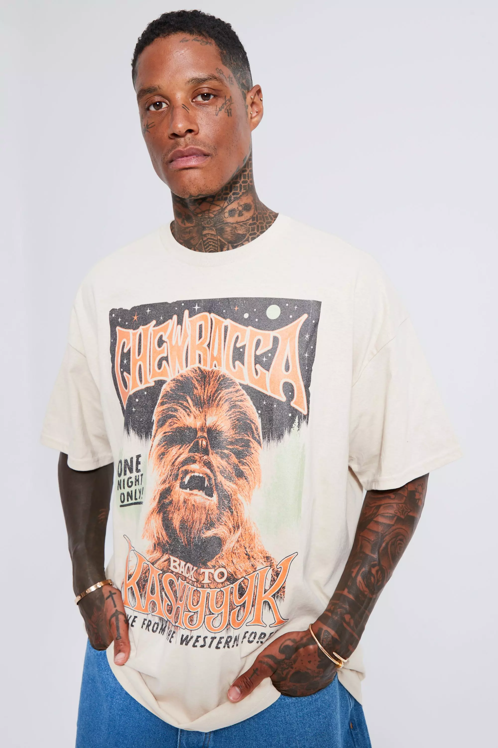 Sand Oversized Star Wars Chewbacca License T-shirt alternative image