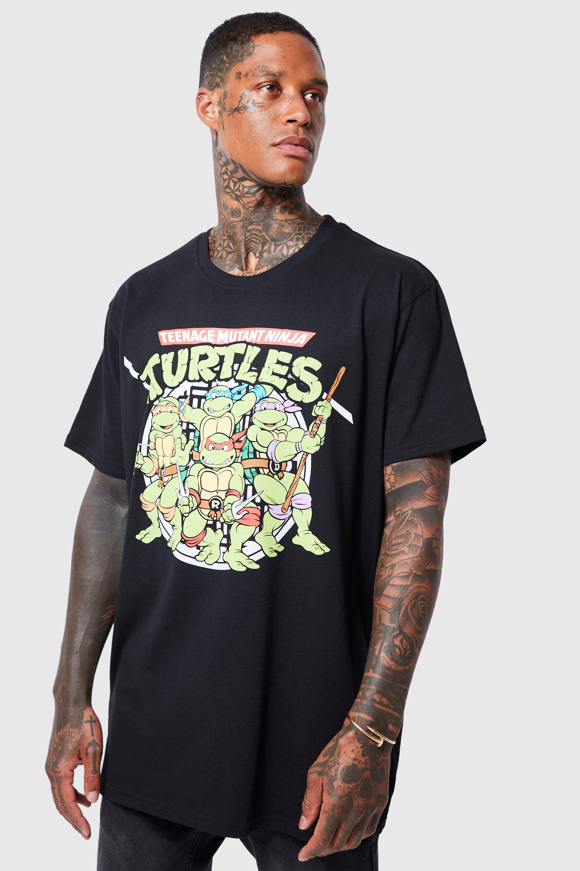 Teenage Mutant Ninja Turtles Men's Group Blocks LC Graphic T-Shirt, Green, Medium, Cotton