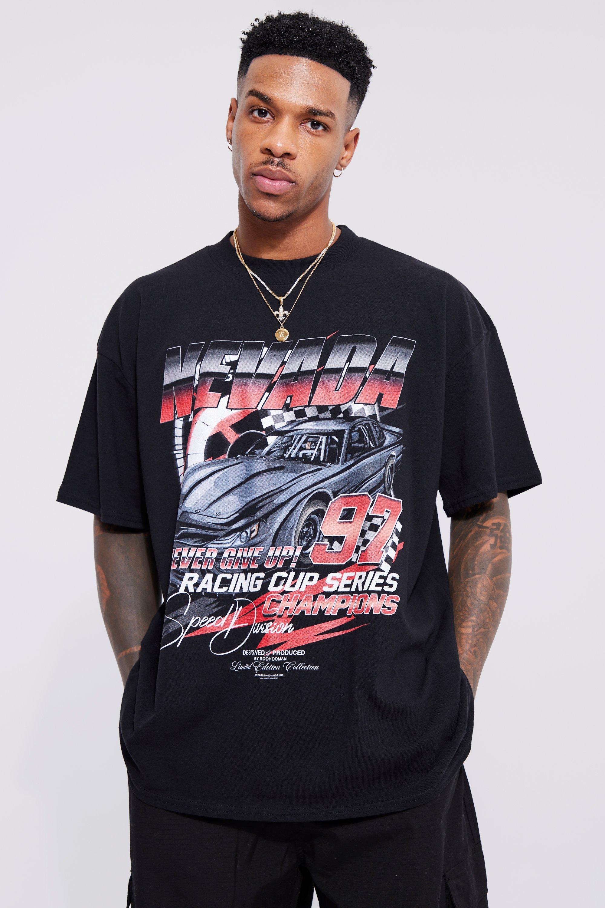 boohooMAN Oversized Car Graphic T-Shirt - Black - Size L