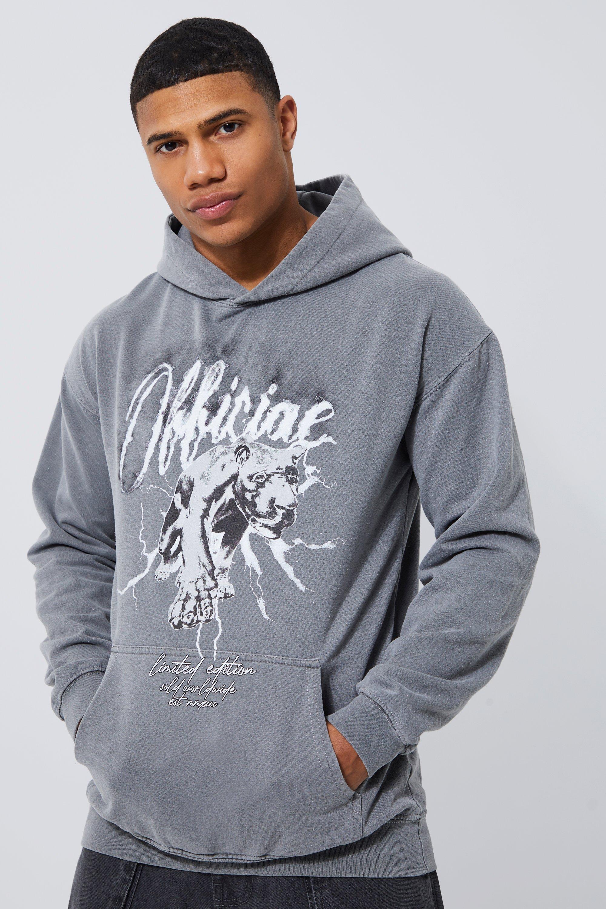 Front Puma Graphic Hoodie | boohooMAN UK