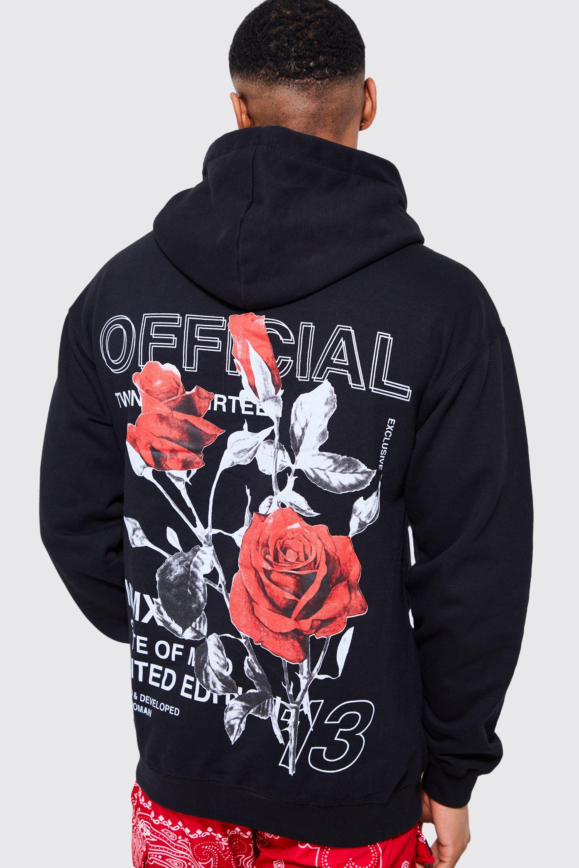 Rose discount graphic hoodie